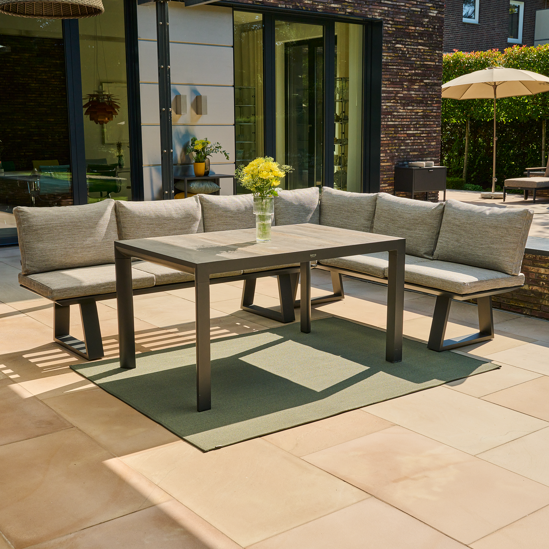 REPTON 3er Dining Bank | mix taupe / anthrazit