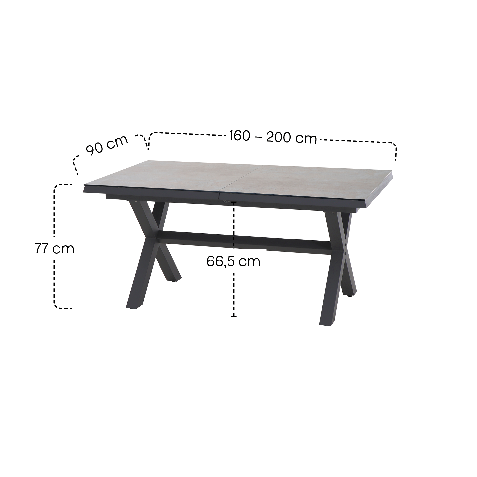 Ausziehtisch SINCRO matt anthrazit / HPL | Gartent...