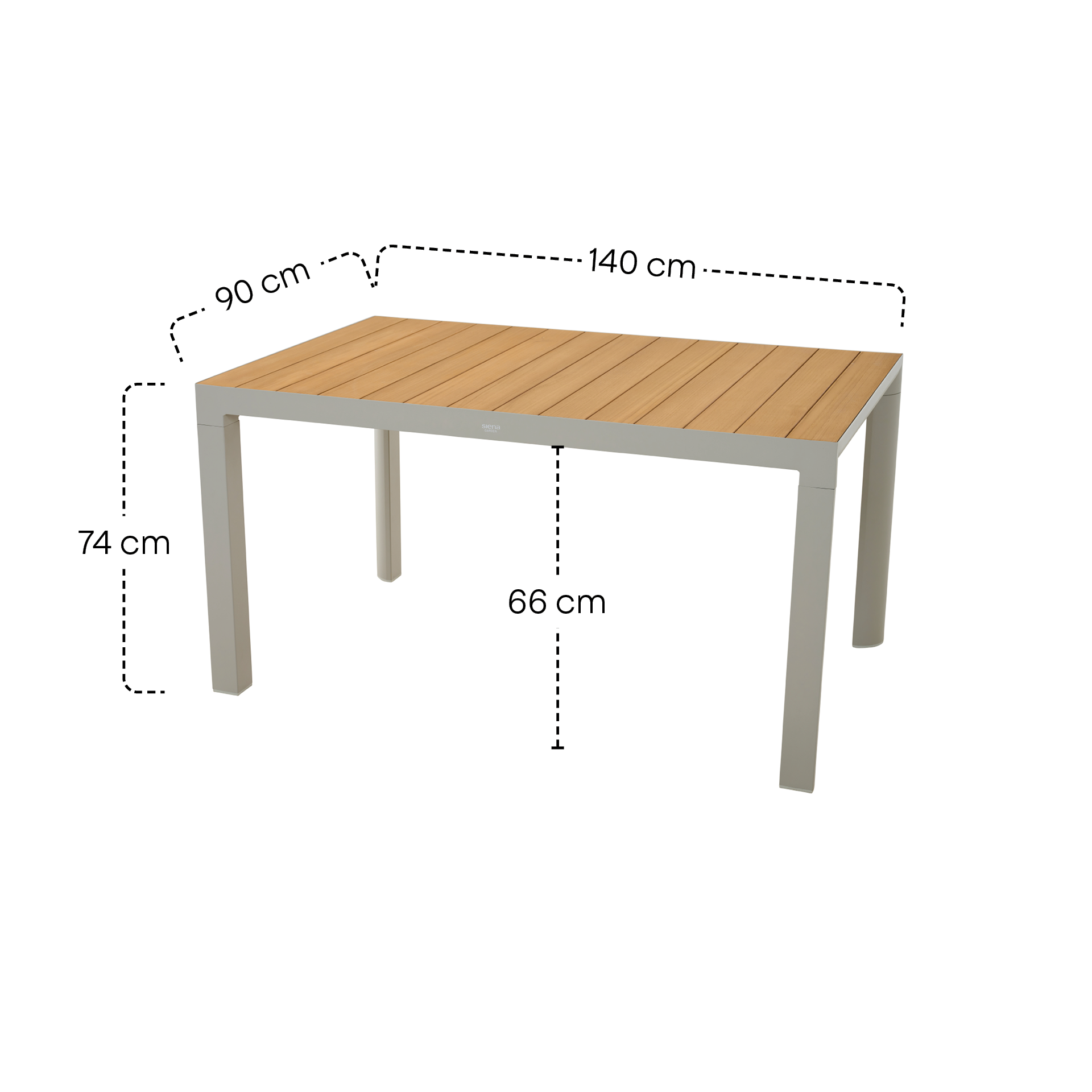 Gartentisch SILVA matt seidengrau / Teak FSC | Ess...