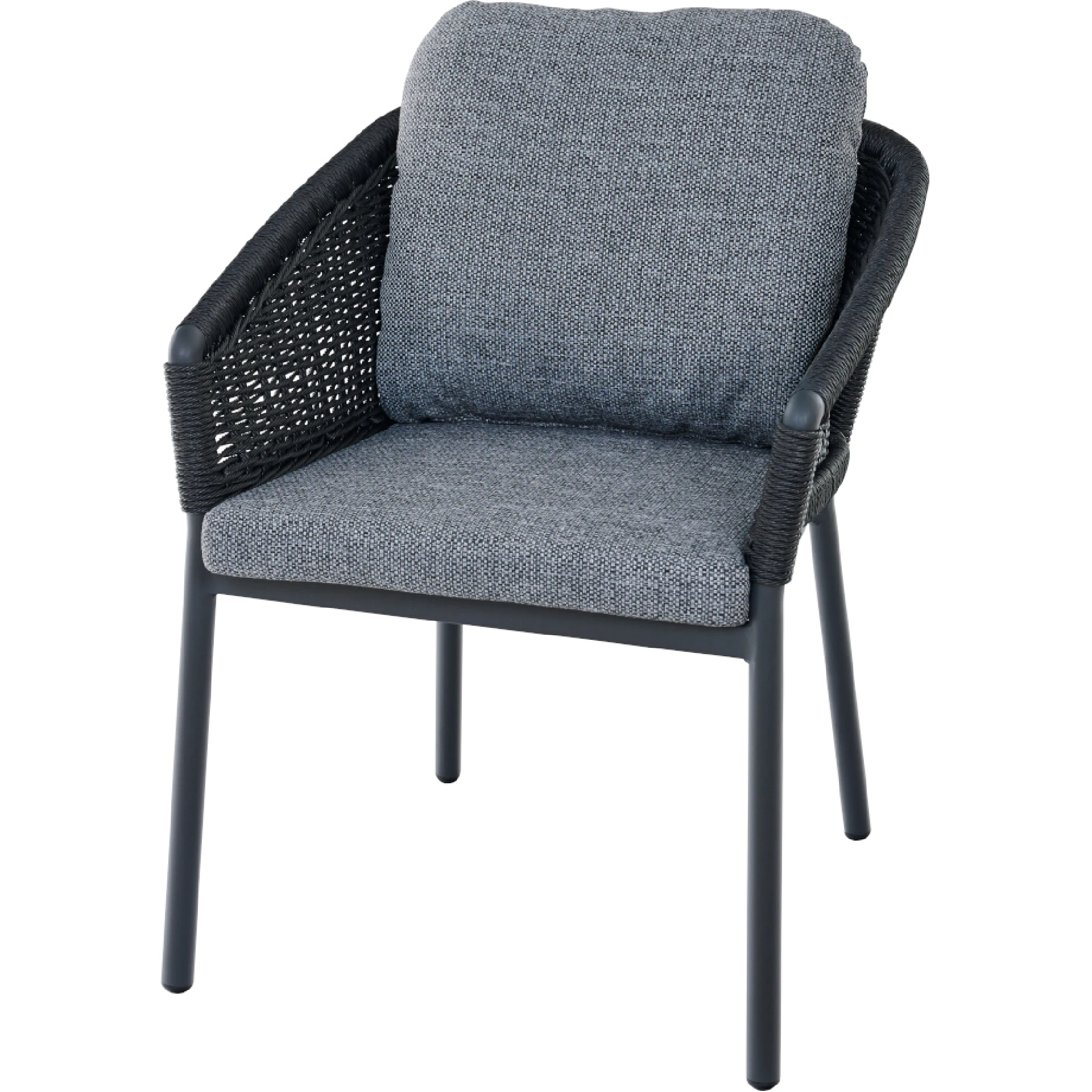 MERANO Stapelsessel | inkl. Kissen | schwarz / anthrazit