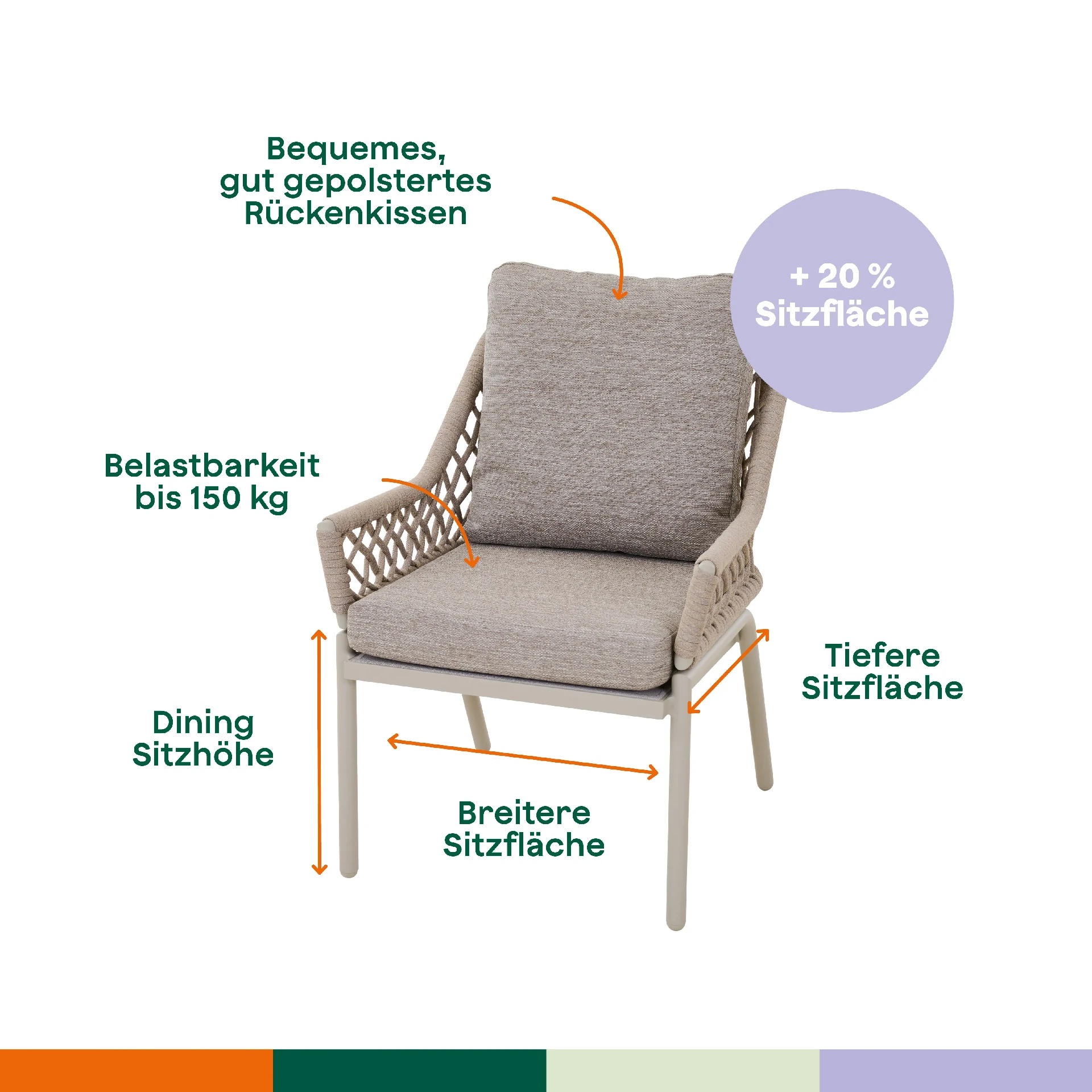 CHESTER Gartensessel Comfort plus | taupe grau / s...