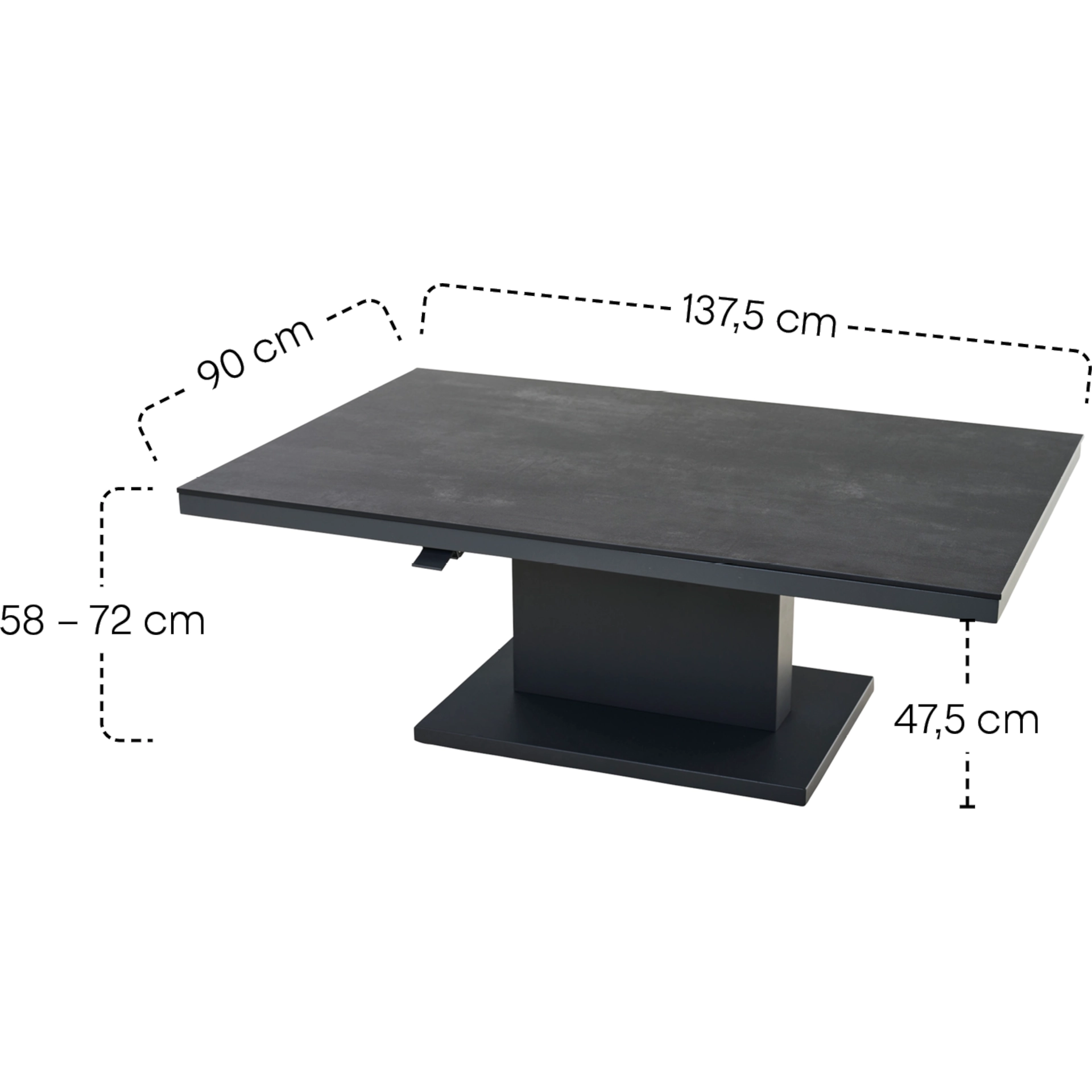 Lifttisch | Talina 137,5x85cm ferro | SIENA GARDEN