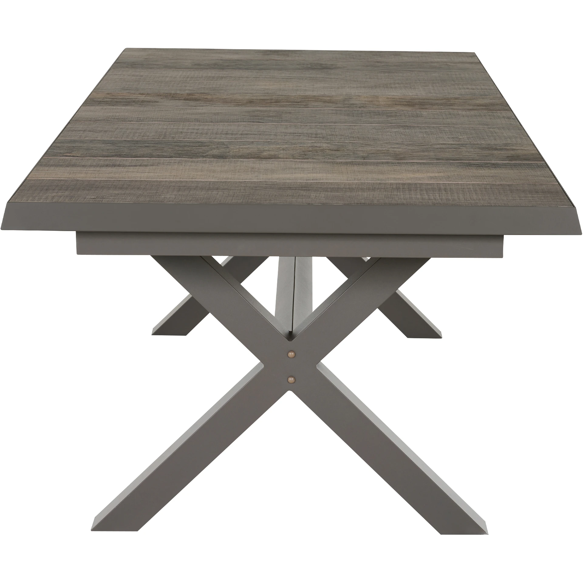 SINCRO/VALENCIA Gartenmöbel Set | 6 Sitzplätze | washed grey / matt taupe | inkl. Auflage