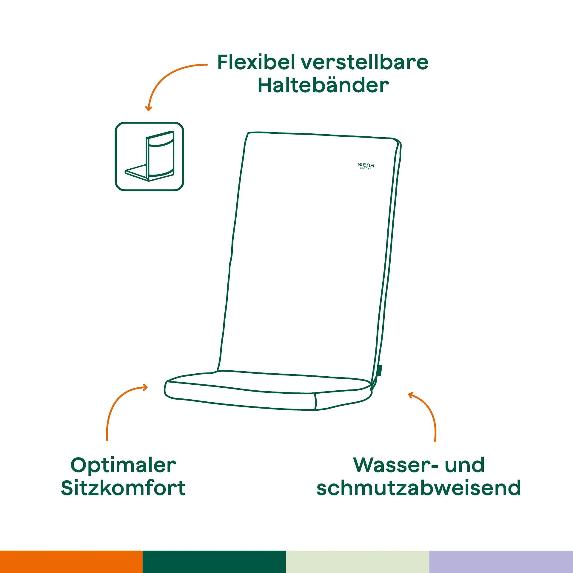 Sesselauflage Aster 100 cm anthrazit |SIENA GARDEN