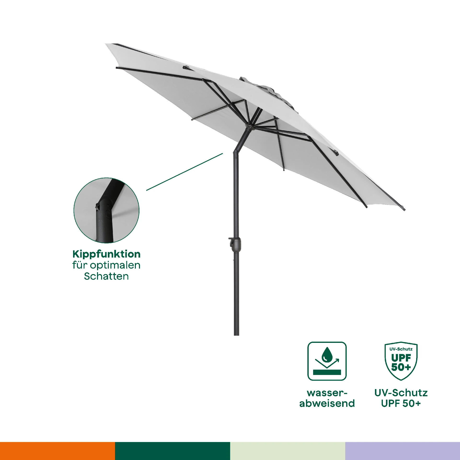 Parasols | Isa middenstokparasol antraciet/st...