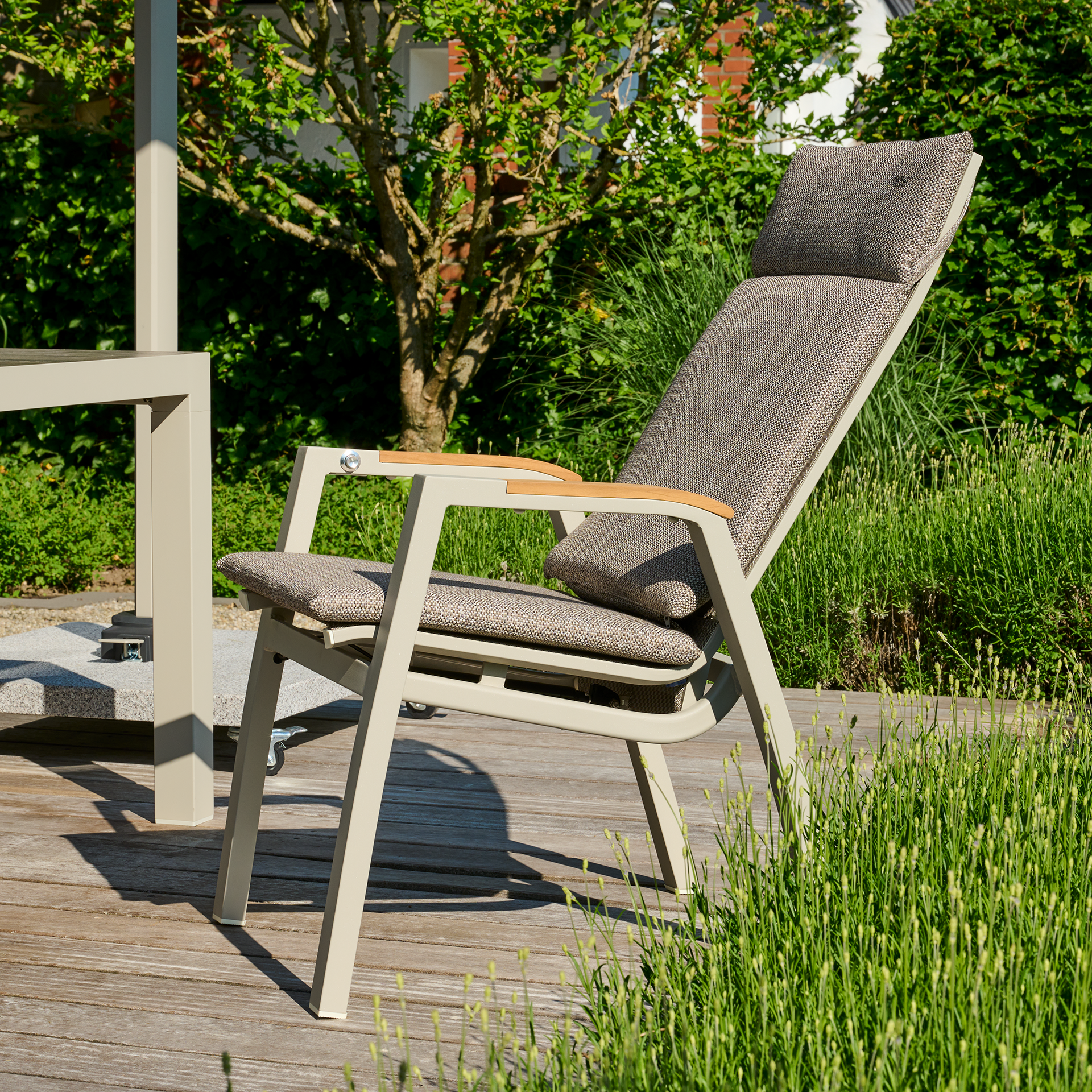 LINDOS Relax Move Sessel | inkl. Auflage | Teakhol...