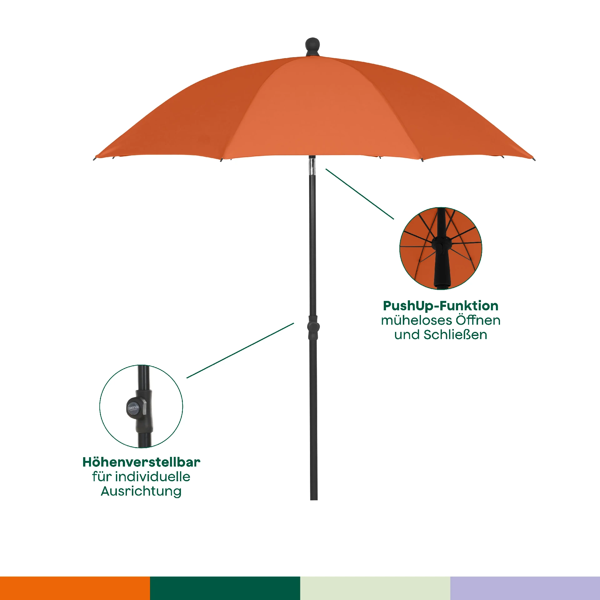 City Parasol Ø 180 terra Polyester ter | SIENA GAR...