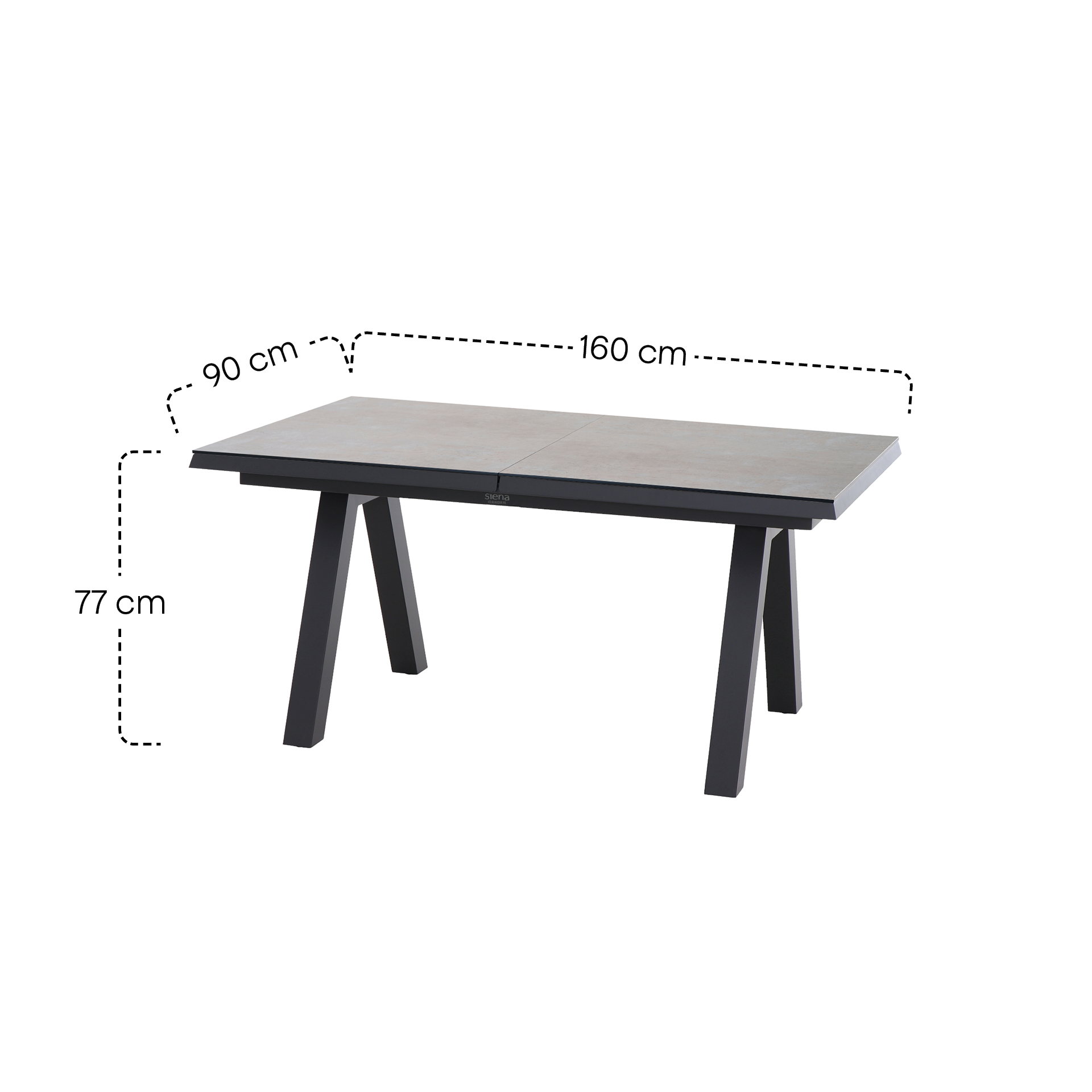 Ausziehtisch TIRANA matt anthrazit / HPL | Gartent...