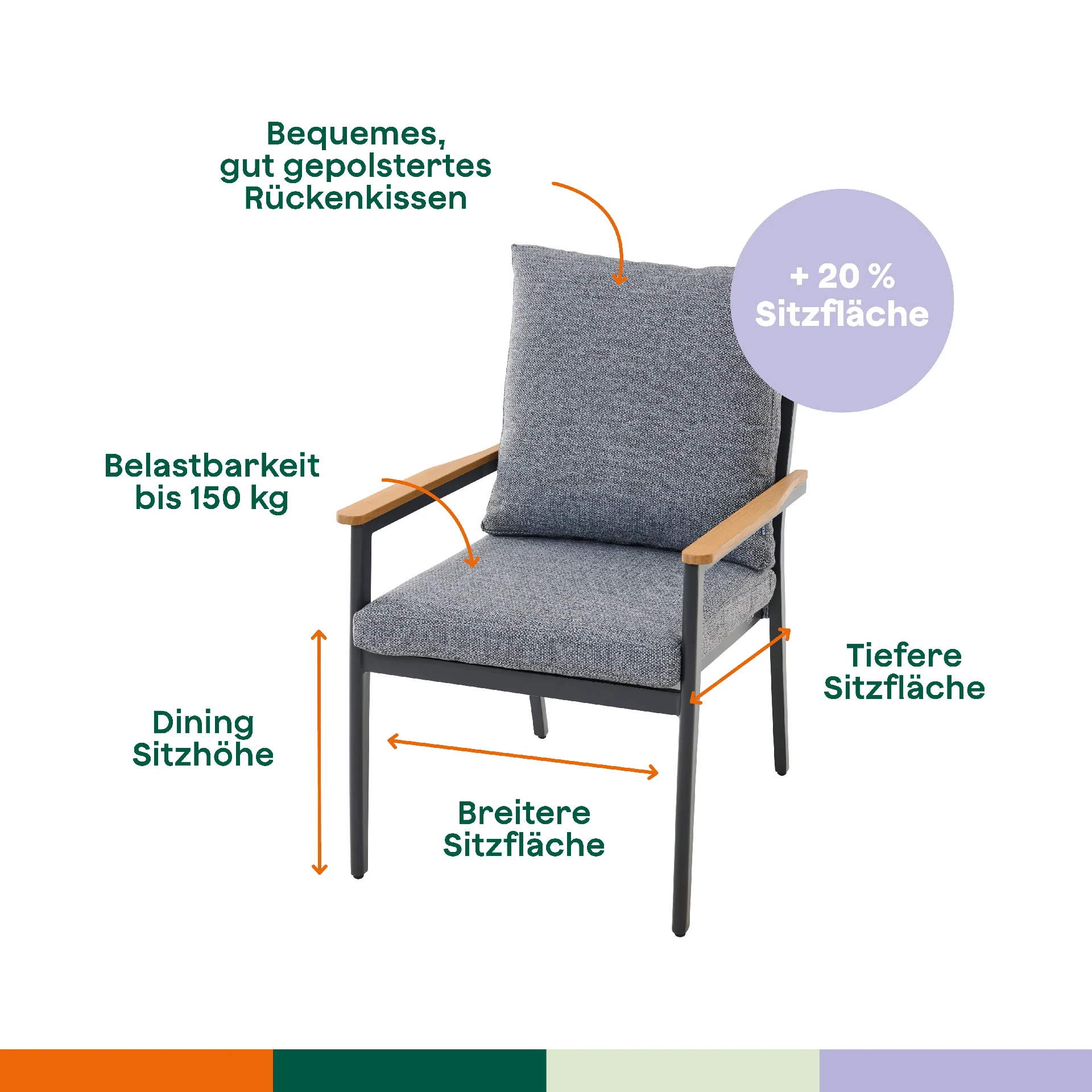 LIGURIA tuinstoel Comfort plus | mix grey / ant...