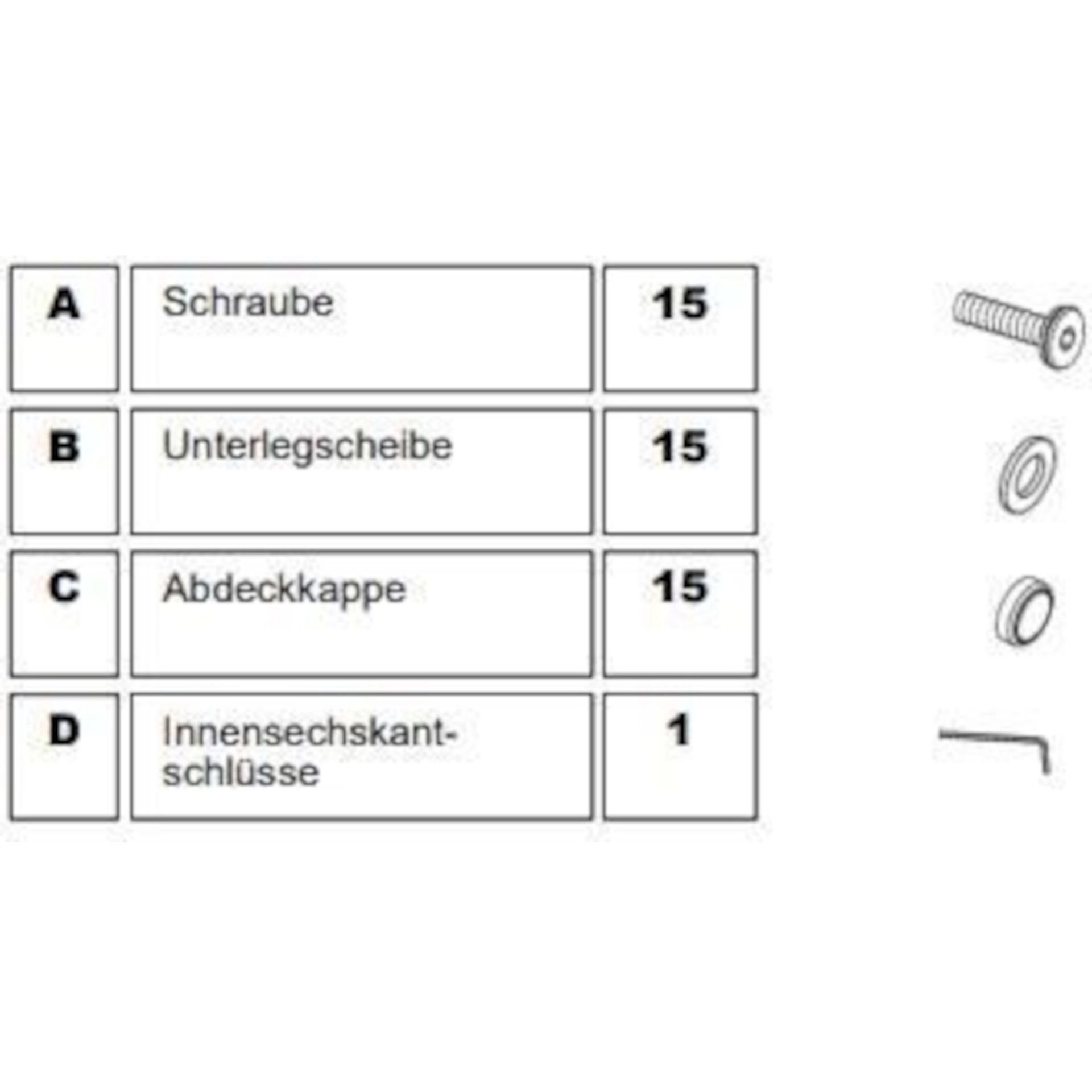 Schraubensatz zu Calera Bankliege
