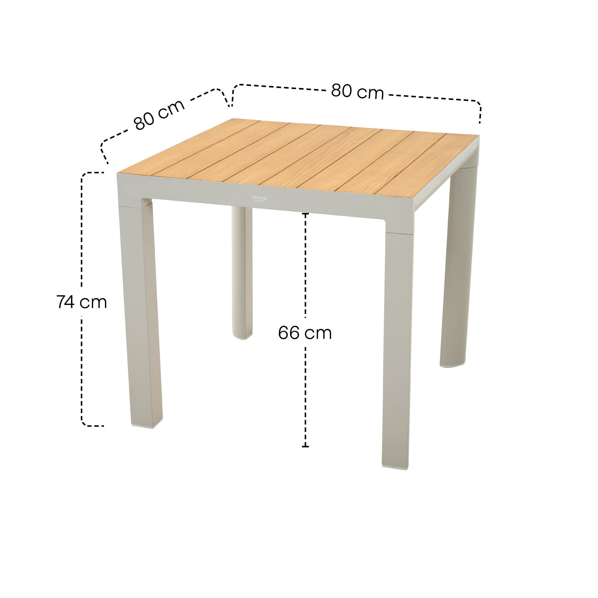 Gartentisch SILVA matt seidengrau / Teak FSC | Ess...