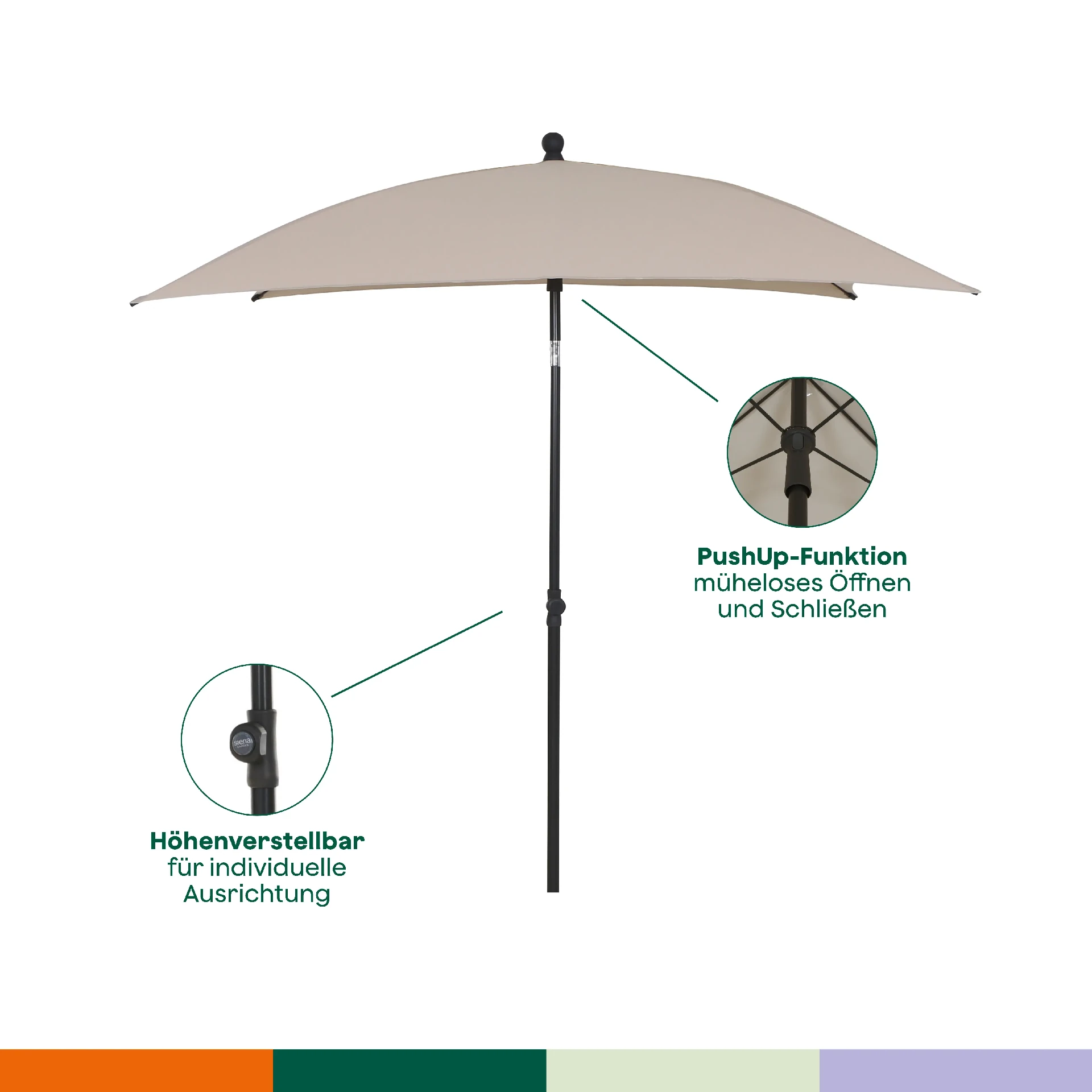 City Balkonschirm 160x100 cm natur | SIENA GARDEN
