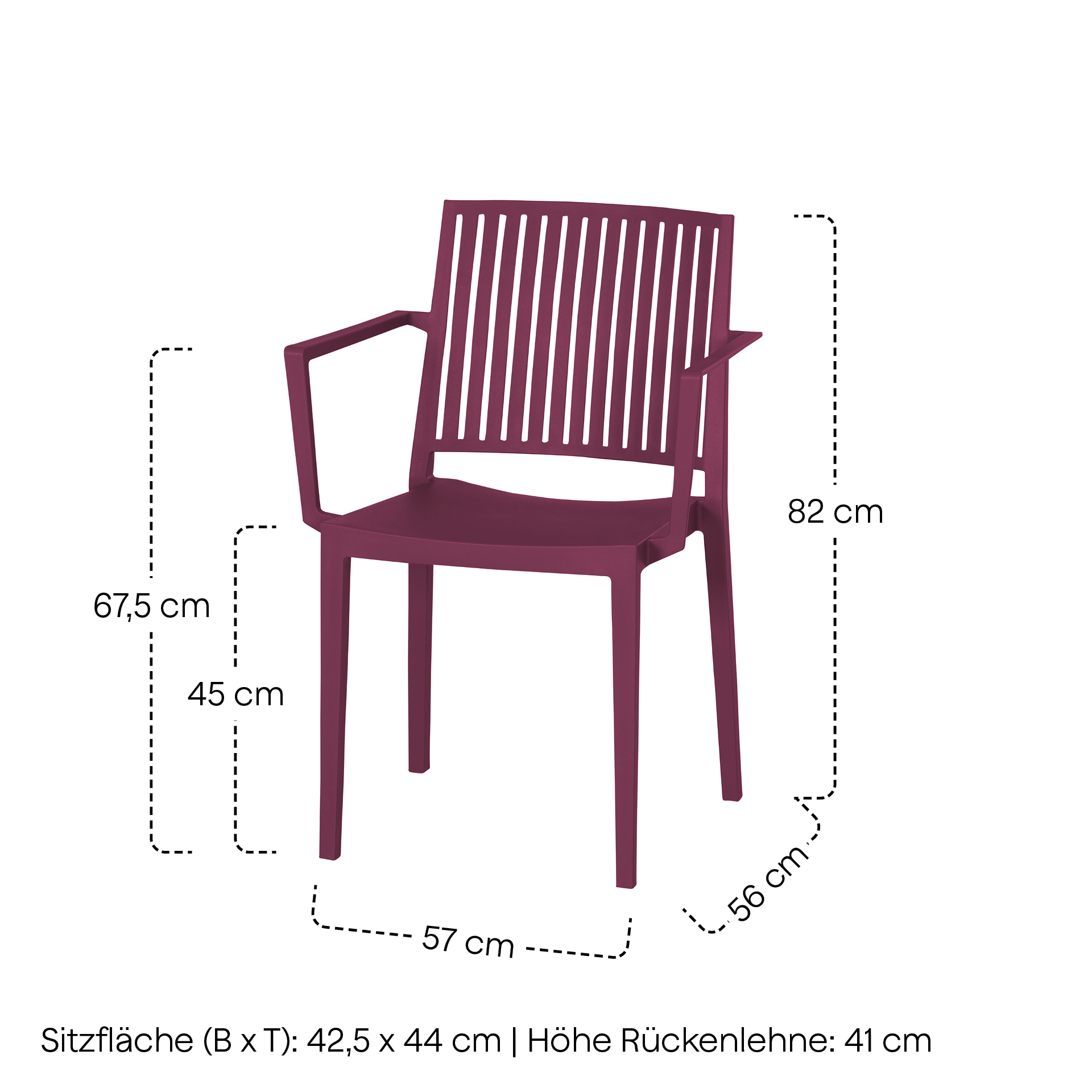 LANE Stapelsessel mit Armlehne | bordeaux | Urban ...