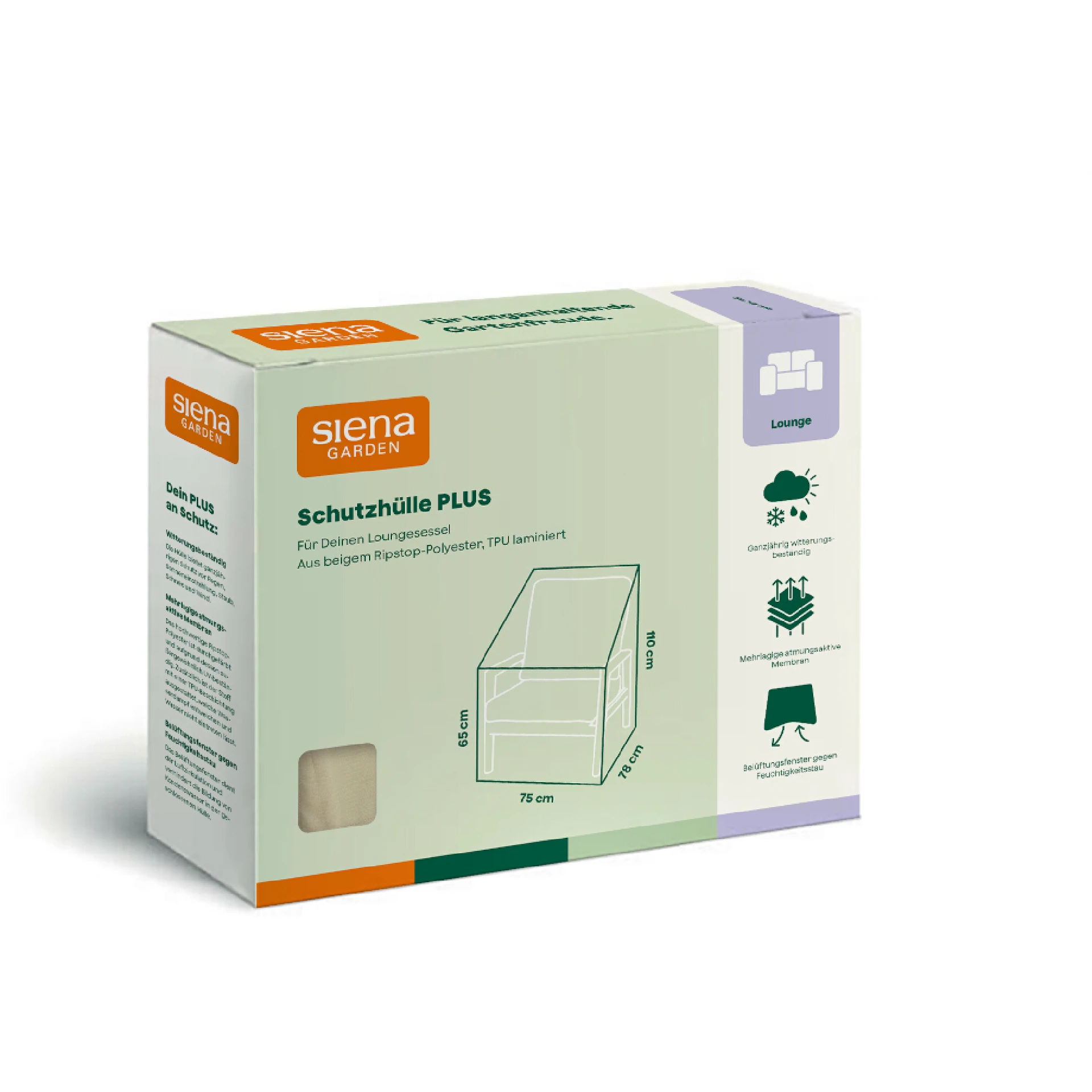 Schutzhülle Plus Loungesessel XL | 75 x 78 x 65/110 cm