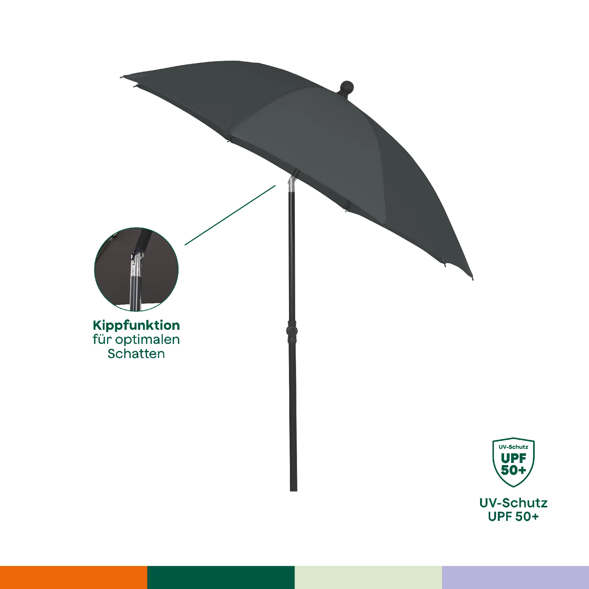 CITY Push middenstokparasol | Ø 180 cm | nilgroen...