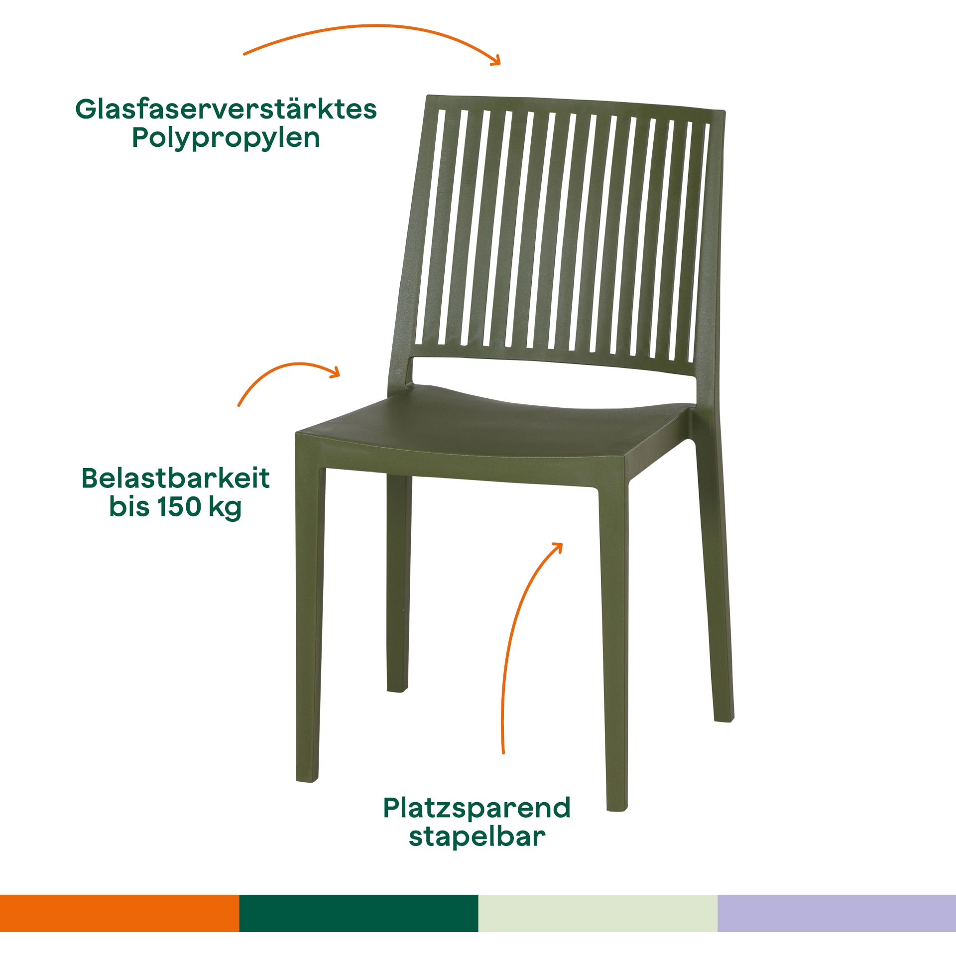 Gartenstuhl stapelbar Urban Lights Lane olive