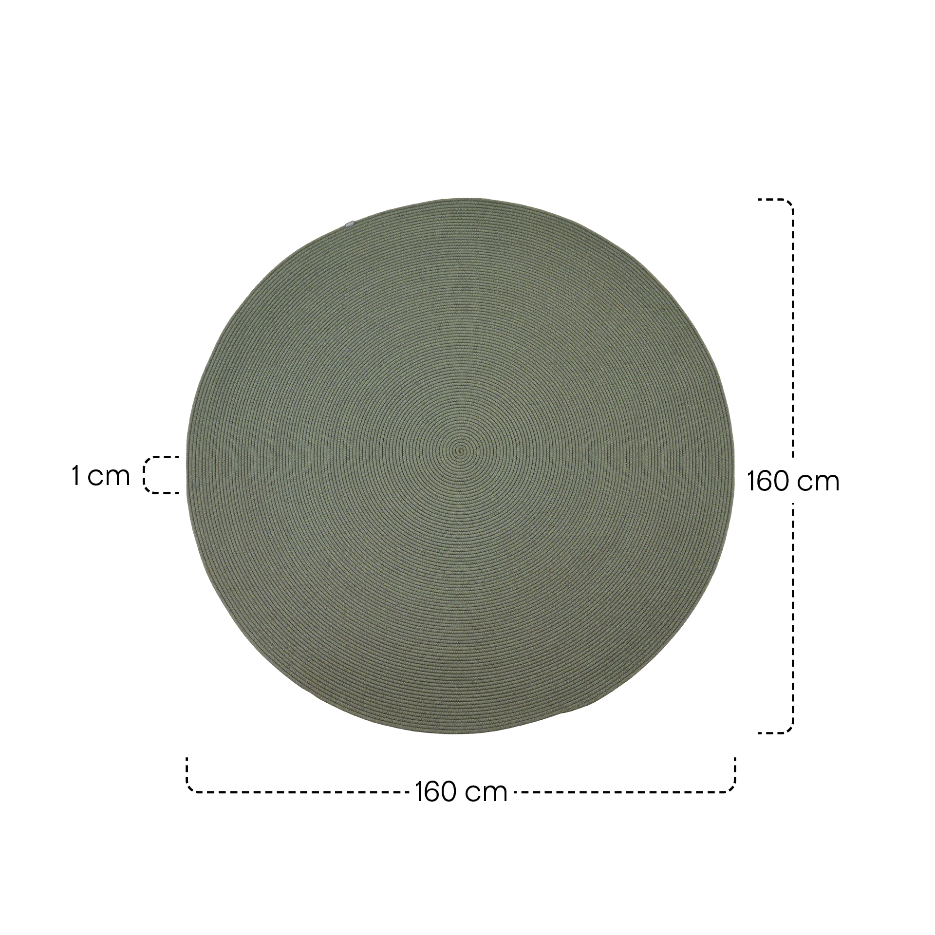 LINARO Outdoorteppich | Ø 160 cm | olive