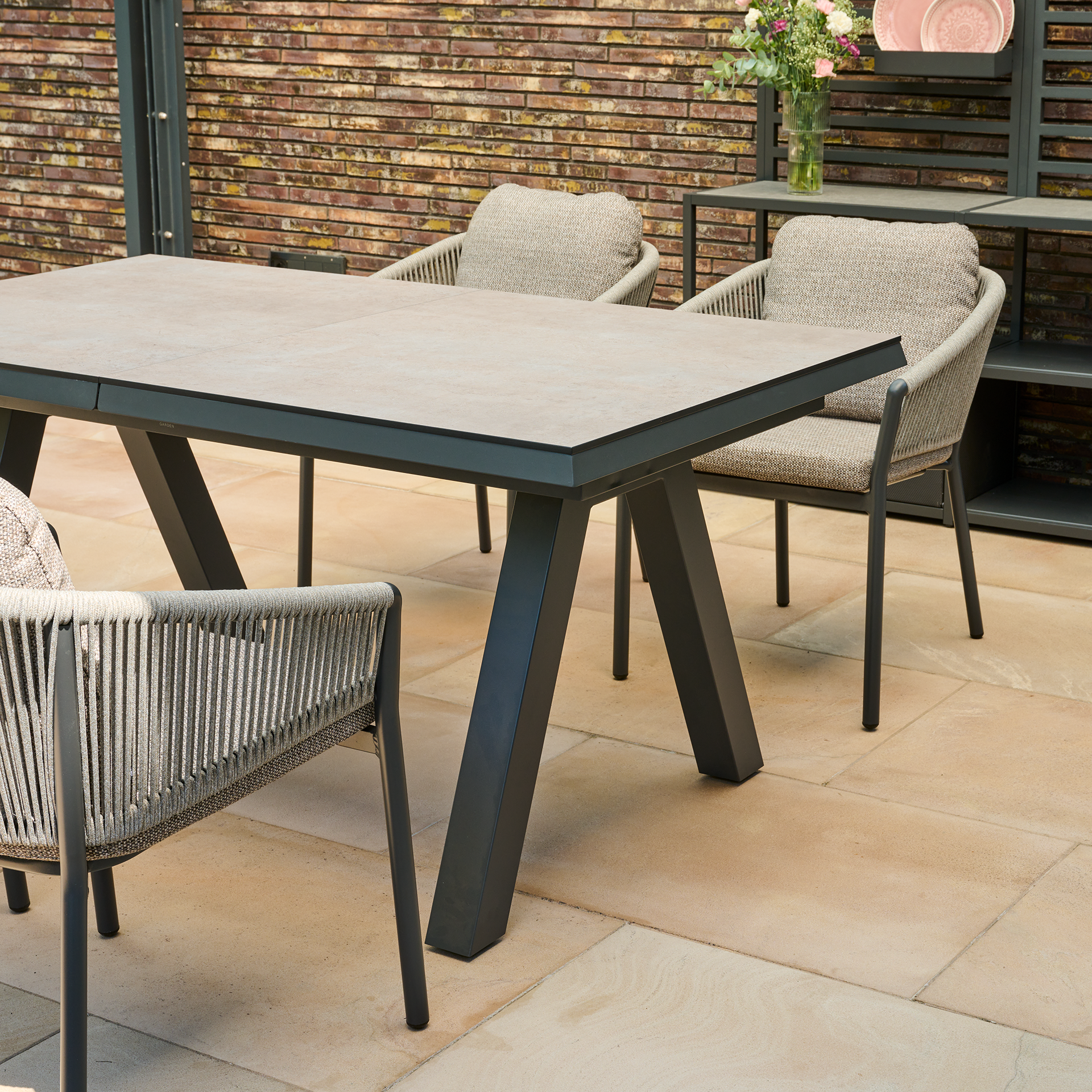 Ausziehtisch TIRANA matt anthrazit / HPL | Gartent...