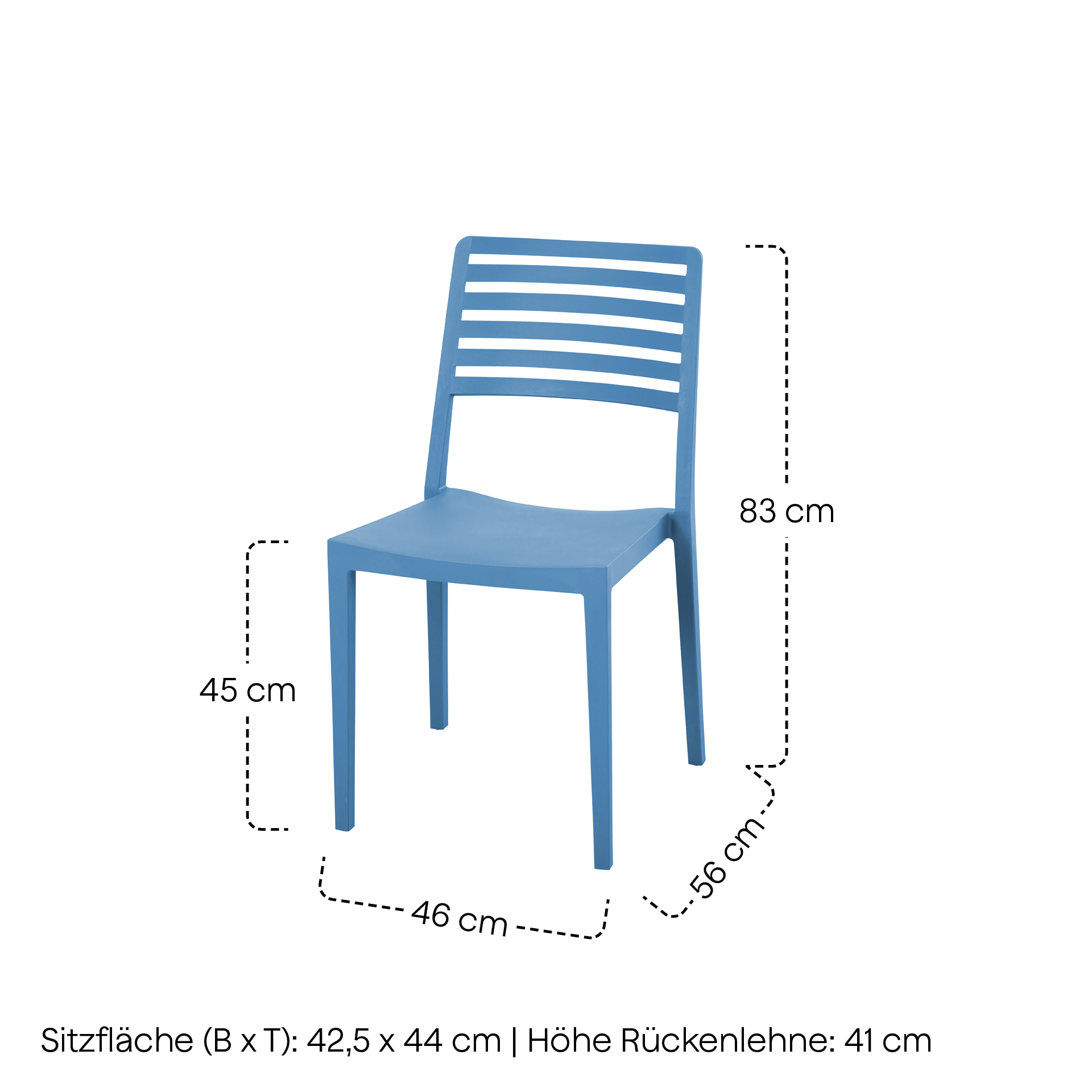 ALLEY Stapelstuhl | brillantblau | Urban Lights