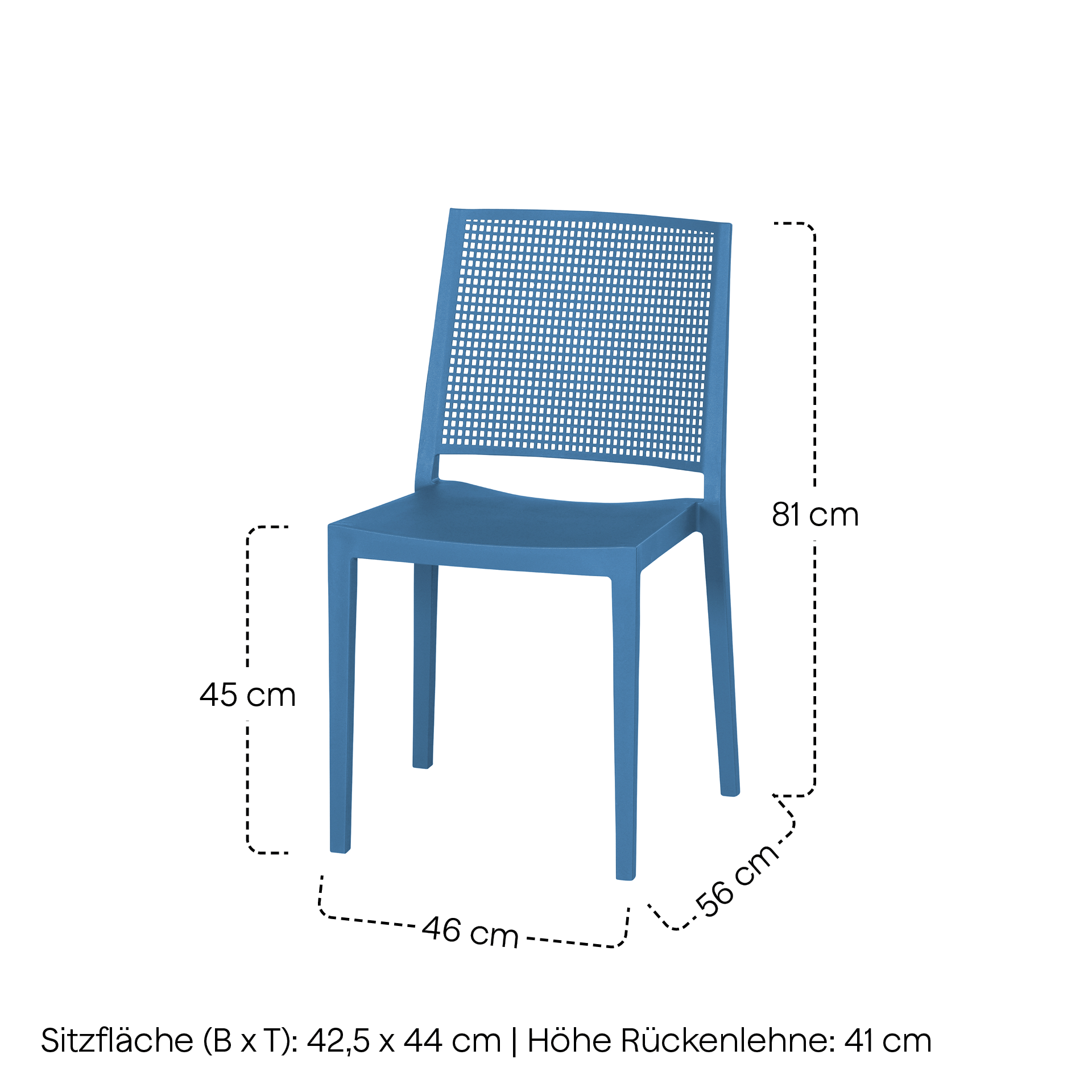 SQUARE Stapelstuhl | brillantblau | Urban Lights