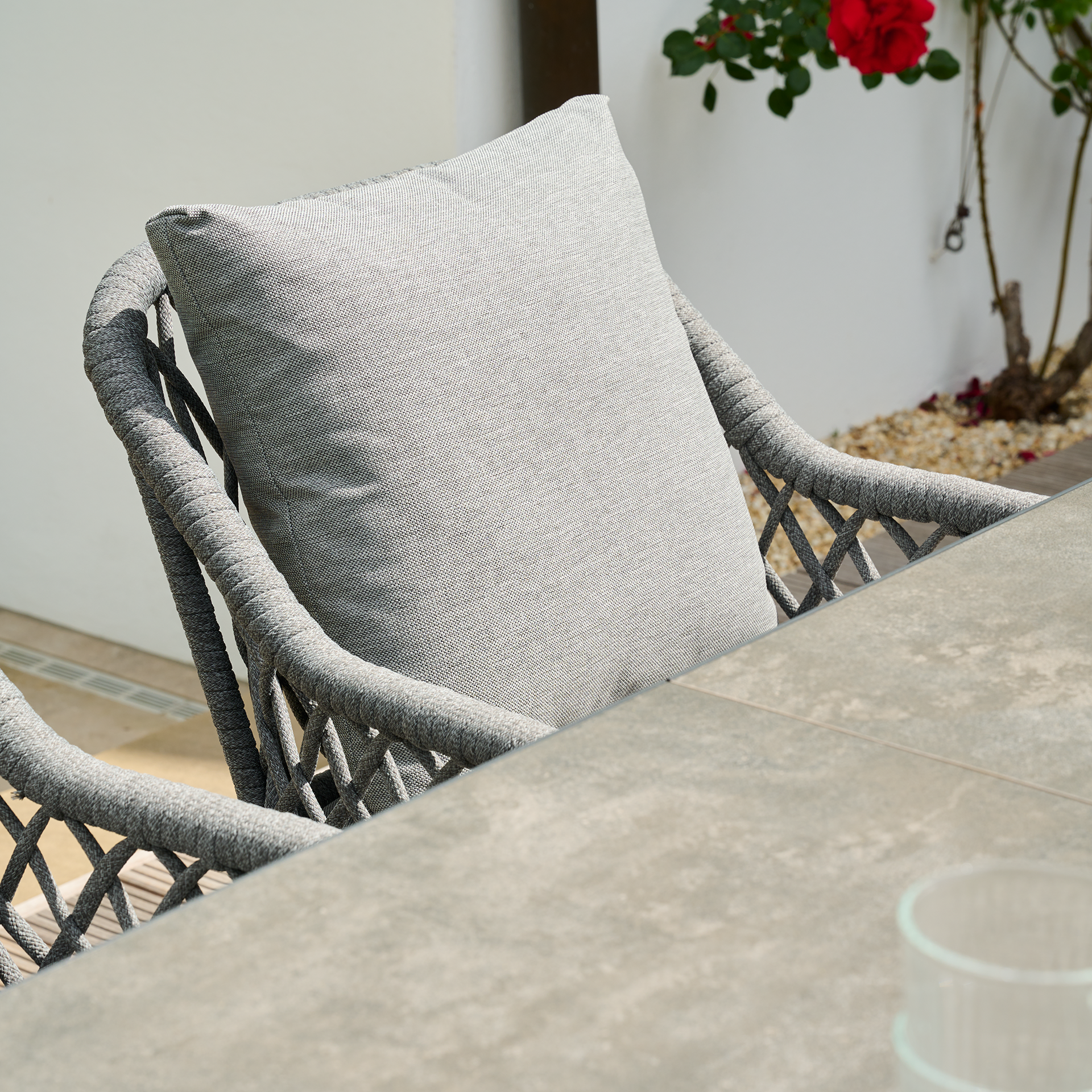 CHESTER Gartensessel | hellgrau mix / anthrazit