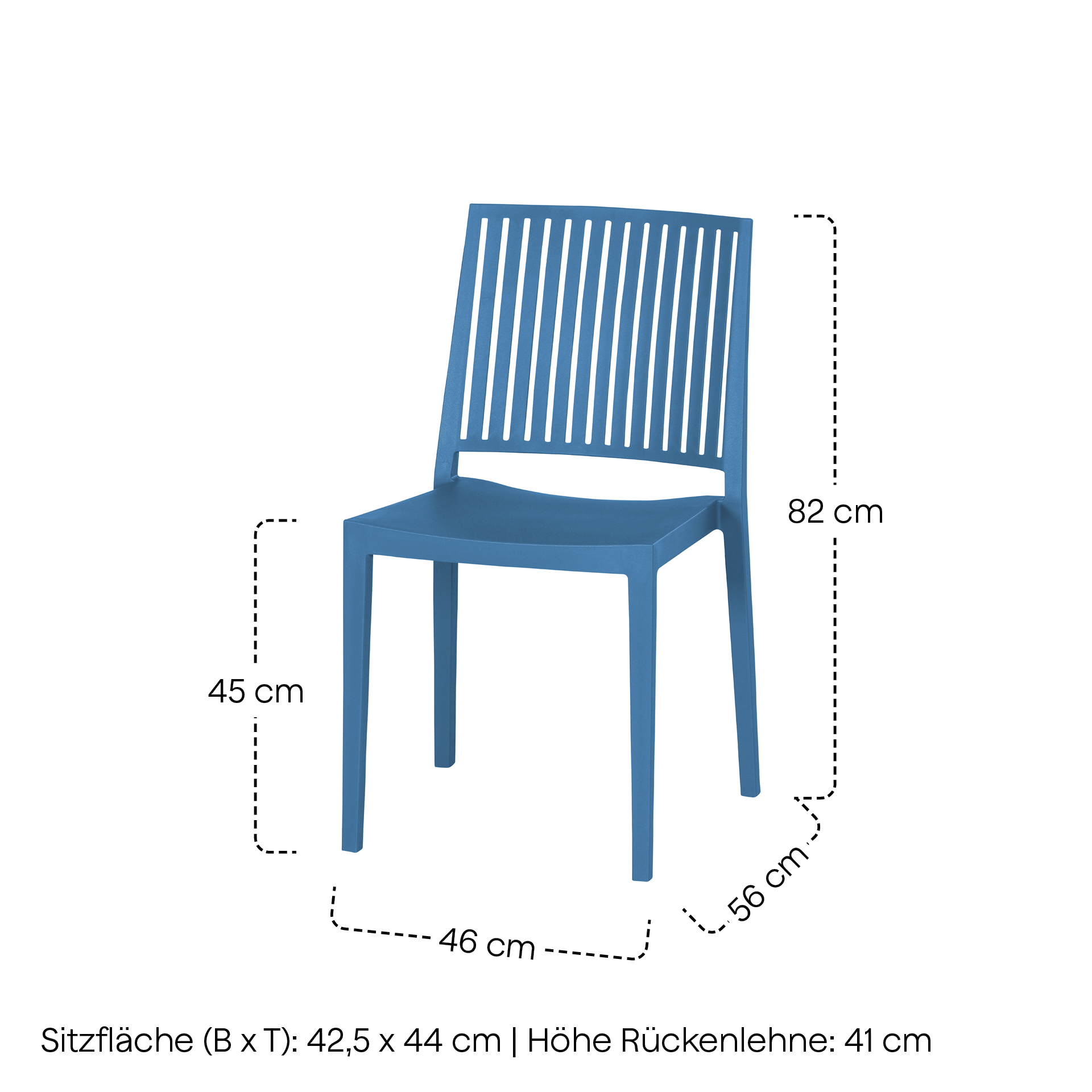 LANE Stapelstuhl | brillantblau | Urban Lights