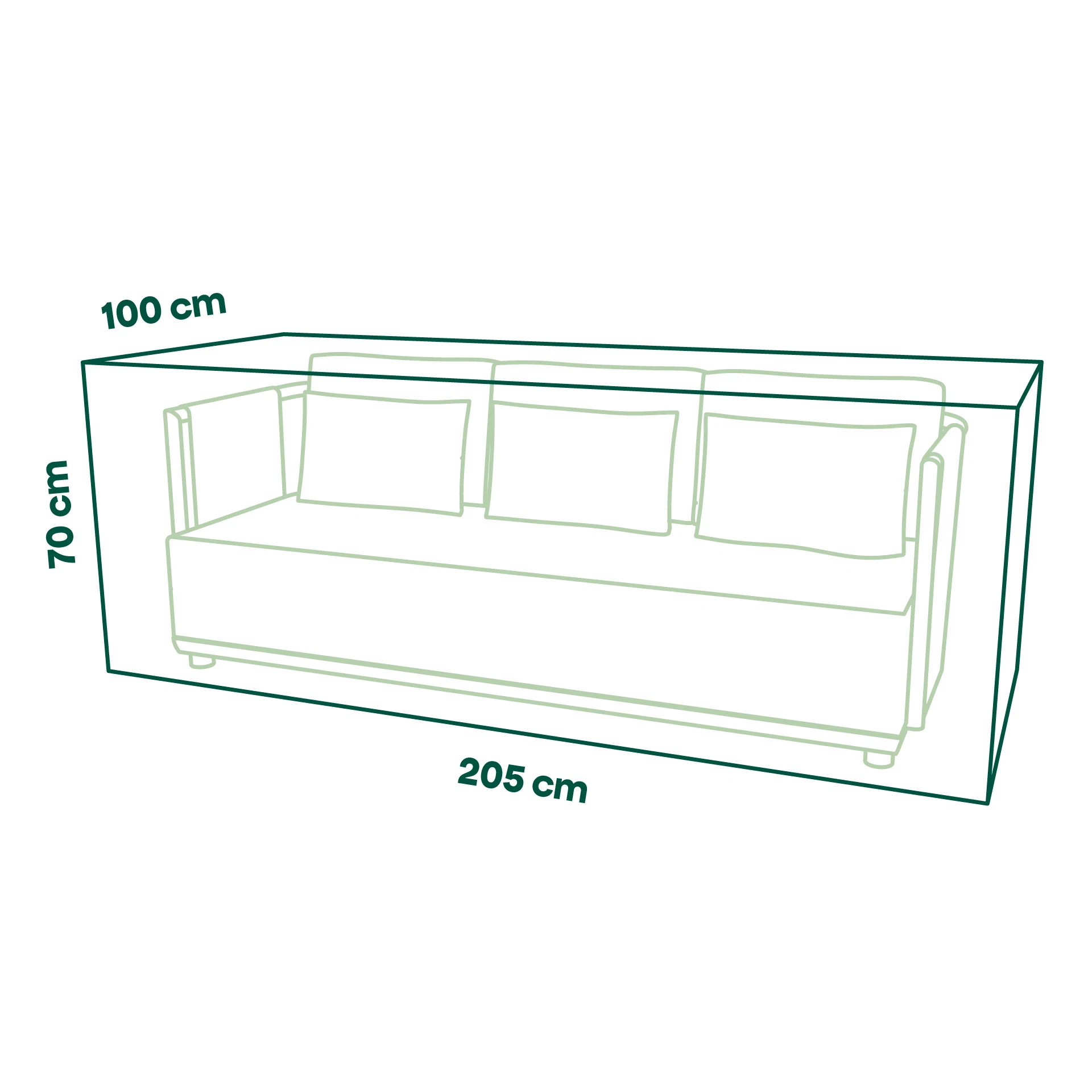 Schutzhülle Plus Loungebank | 205 x 100 x 70 cm