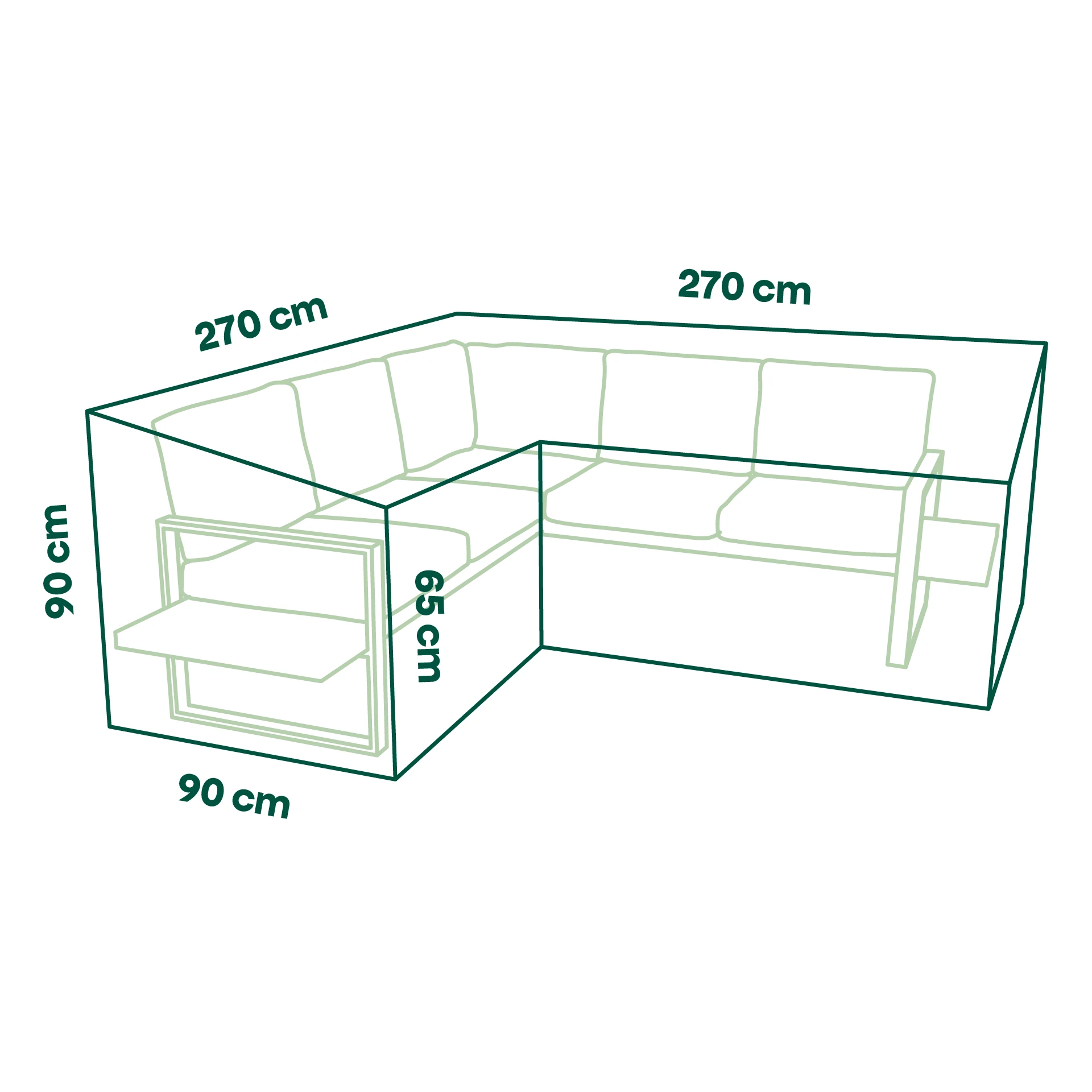 Schutzhülle Plus Loungeset | 270 x 270 x 90 x 65/...