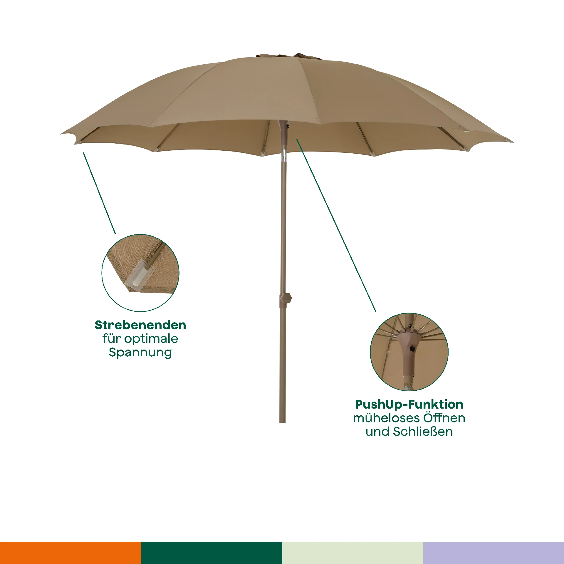 Mittelstockschirme | Paolo taupe | SIENA GARDEN