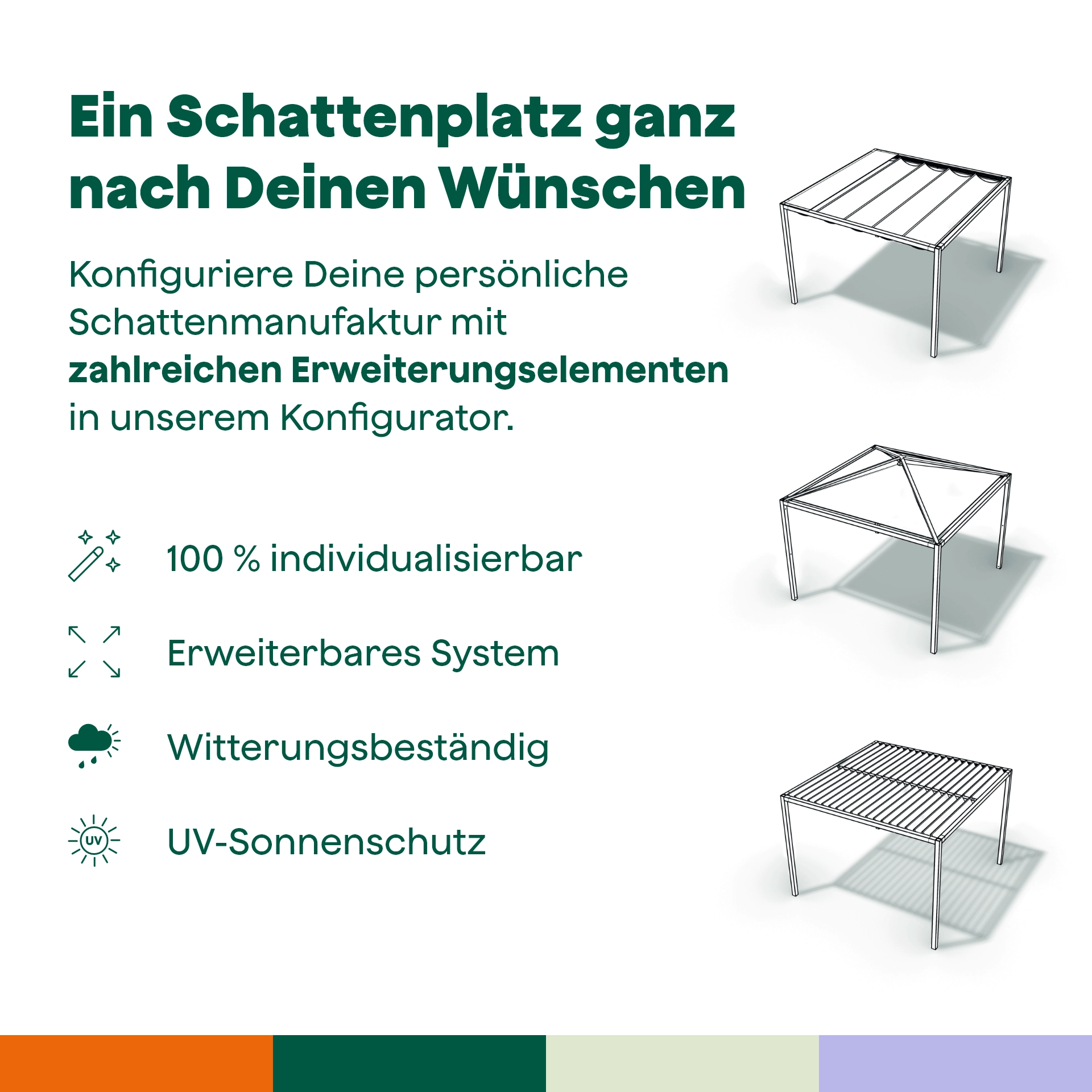 Pavillons | Schattenmanufaktur Faltdach silber | S... Pavillons | Schattenmanufaktur Faltdach silber | S...