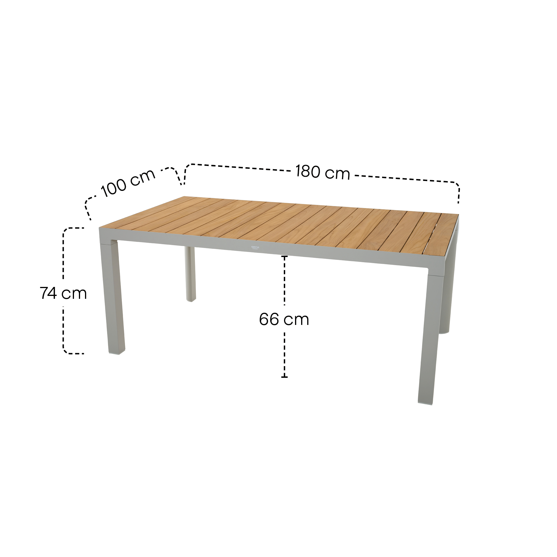 Gartentisch SILVA matt seidengrau / Teak FSC | Ess...