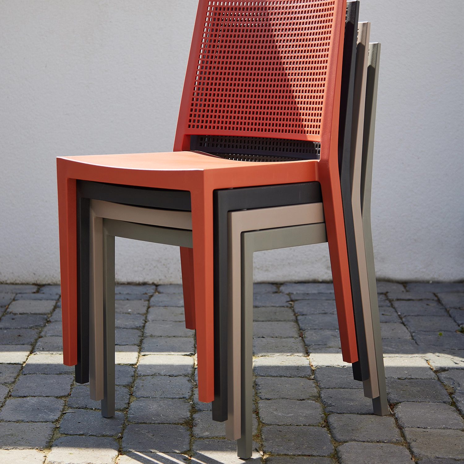 Stapelbare tuinstoel Urban Lights Square grijs