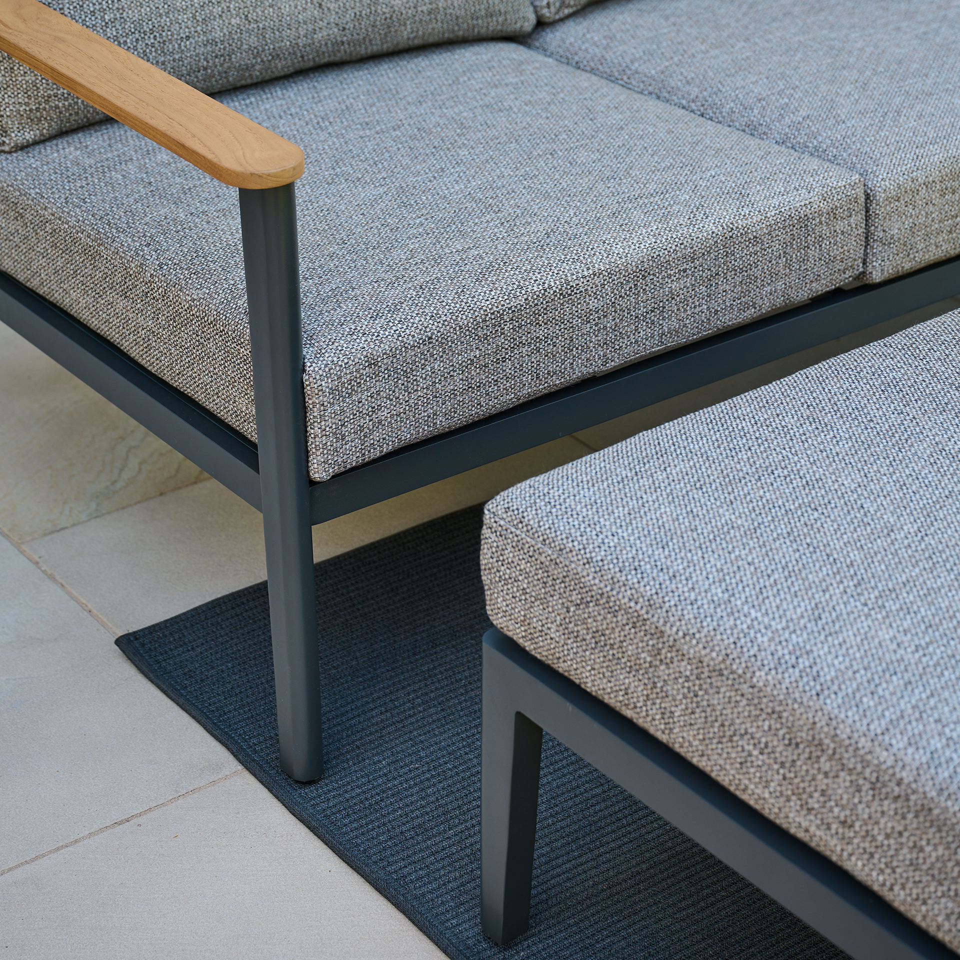 LIGURIA Loungeset | 3 Sitzer-Loungesofa + Hocker +...