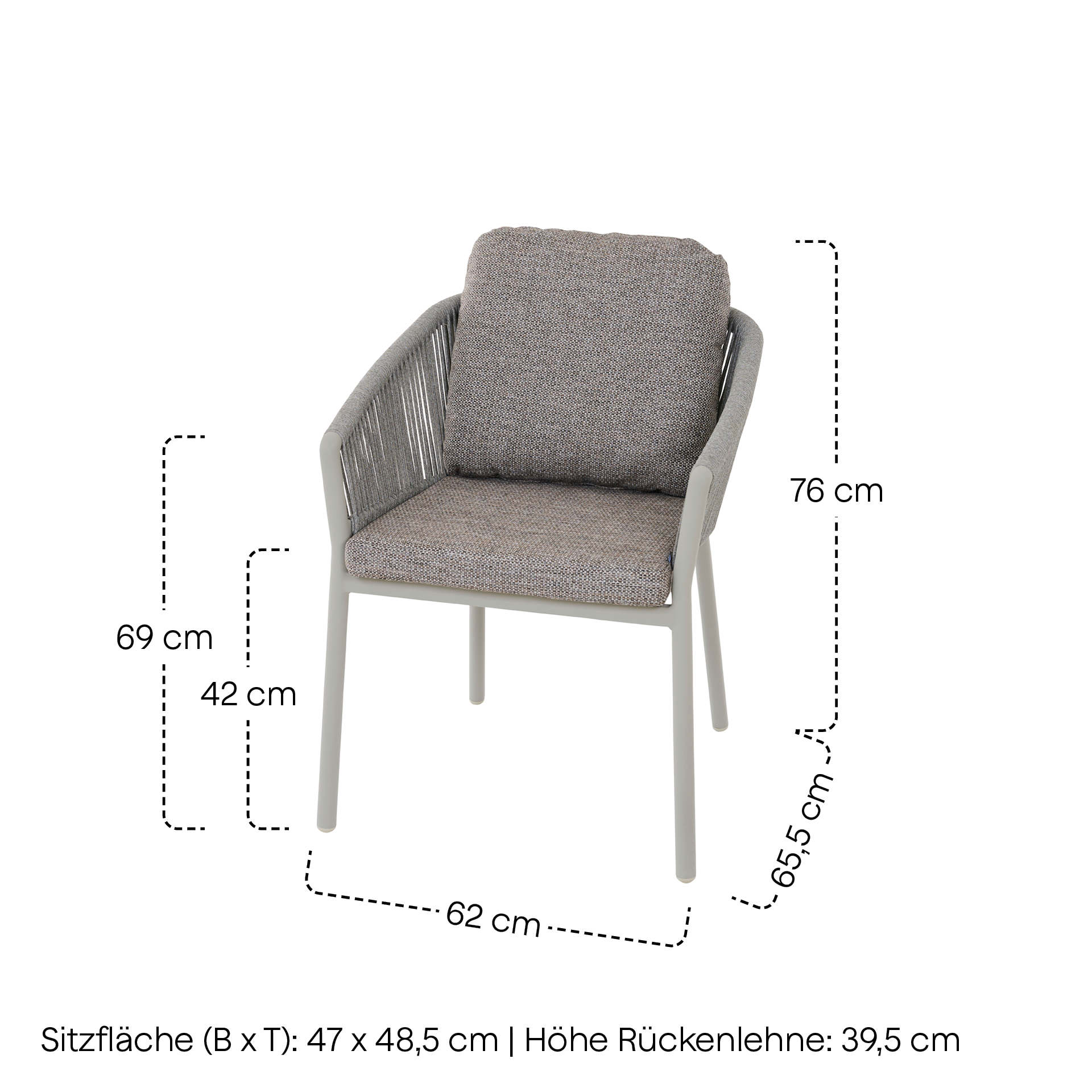 MERANO Stapelsessel | inkl. Kissen | taupe grau / ...