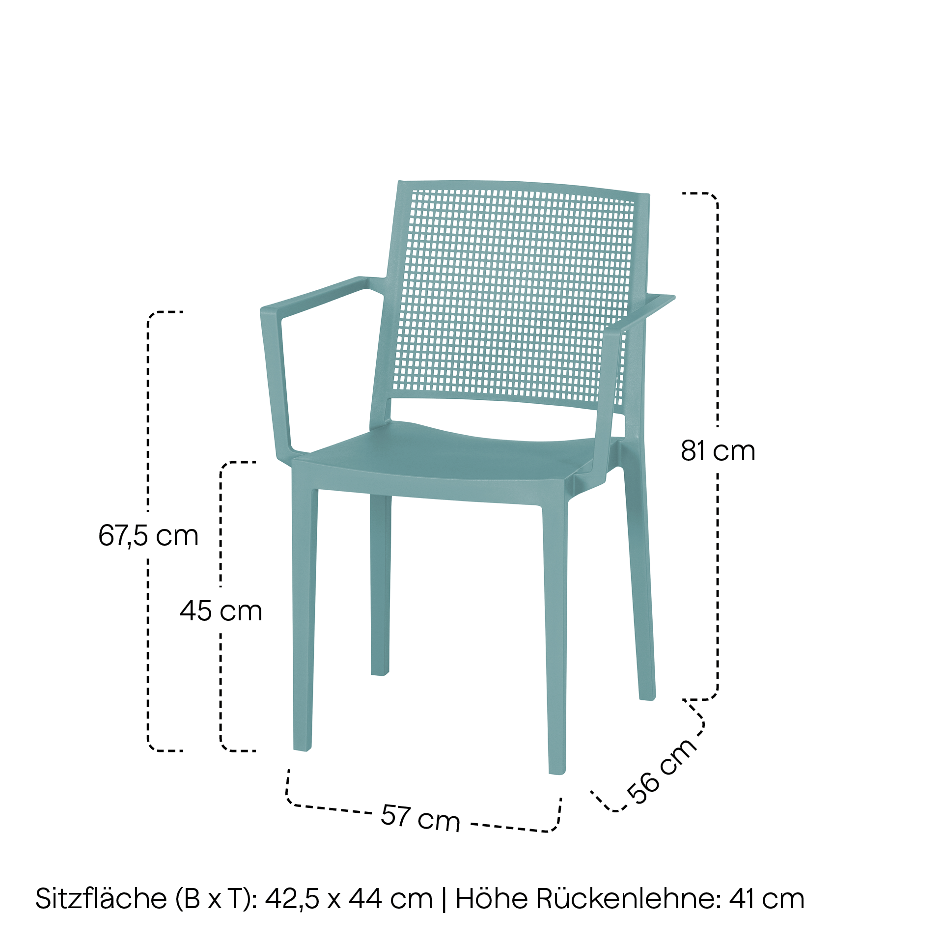 SQUARE Stapelsessel mit Armlehne | nilgrün | Urba...