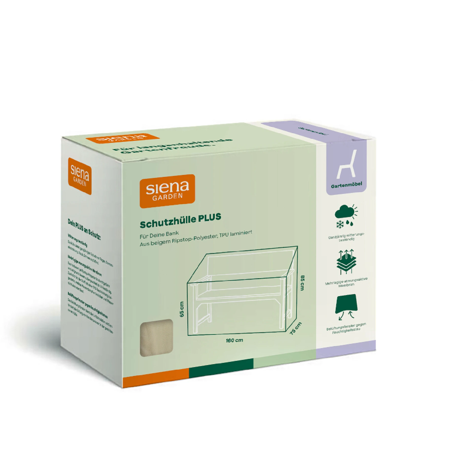Schutzhülle Plus Bank | 160 x 75 x 65/85 cm