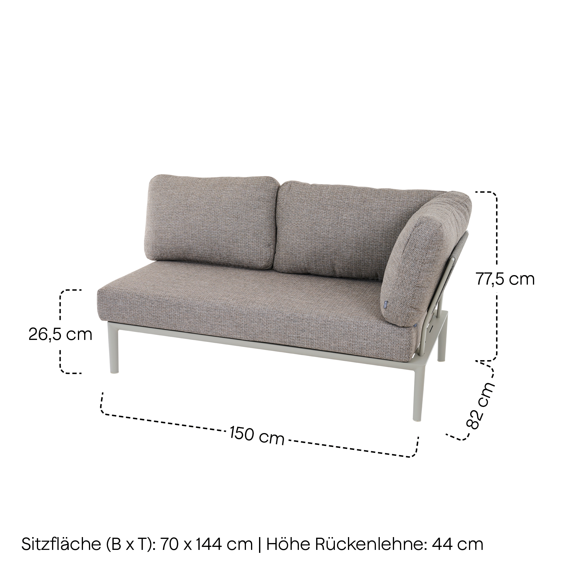 CALDARO 2er Eckbank | taupe braun / seidengrau