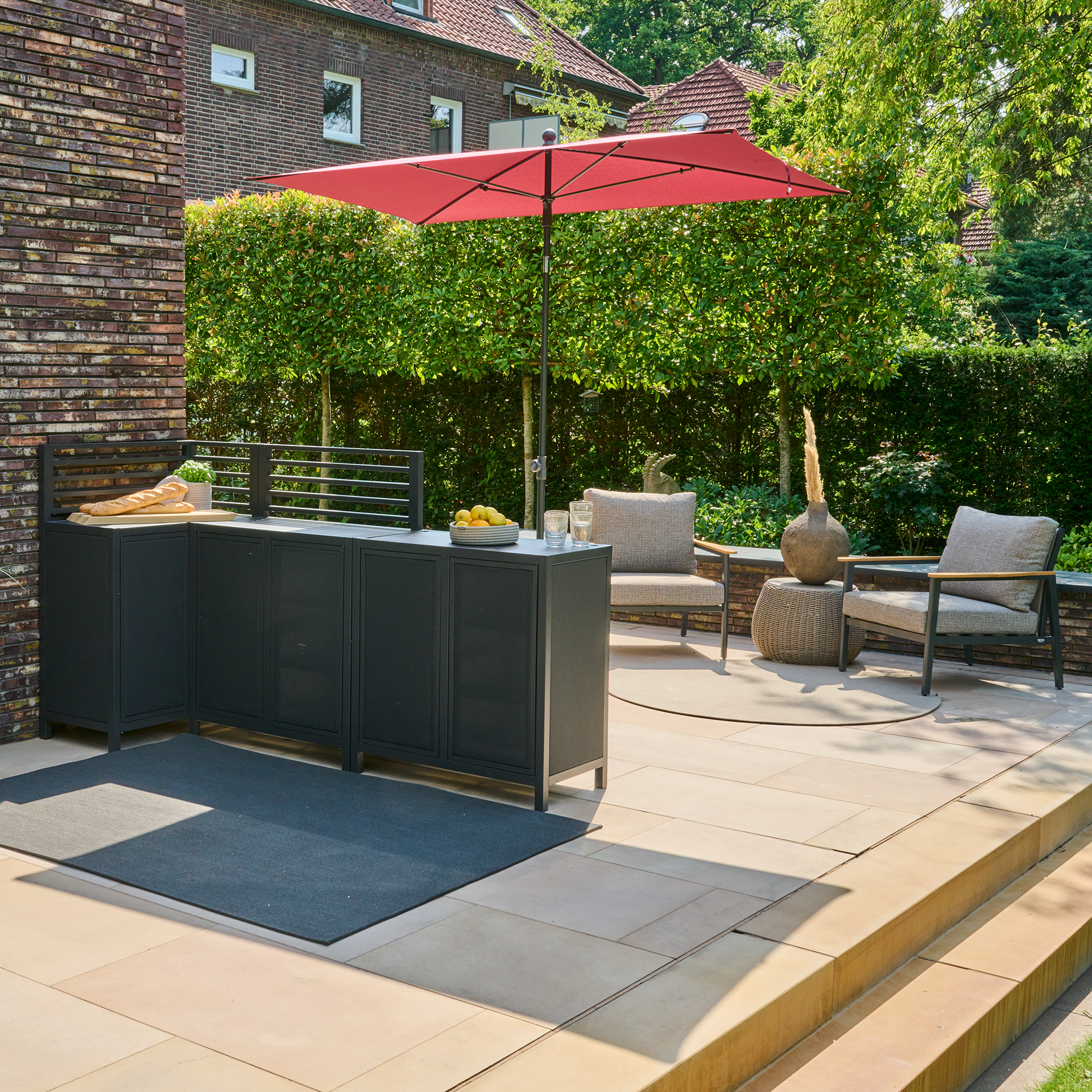 CITY Push Mittelstockschirm | 210 x 140 cm | plum ...