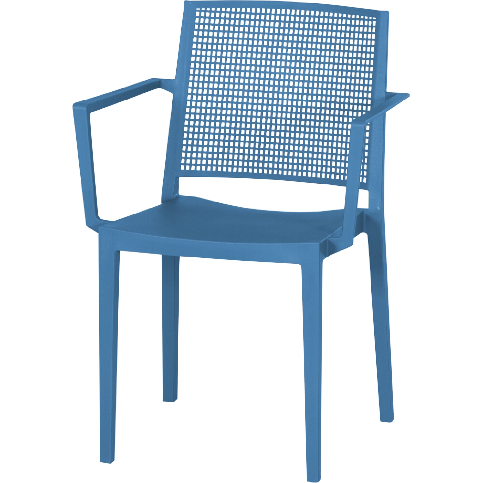 SQUARE Stapelsessel mit Armlehne | brillantblau | ...