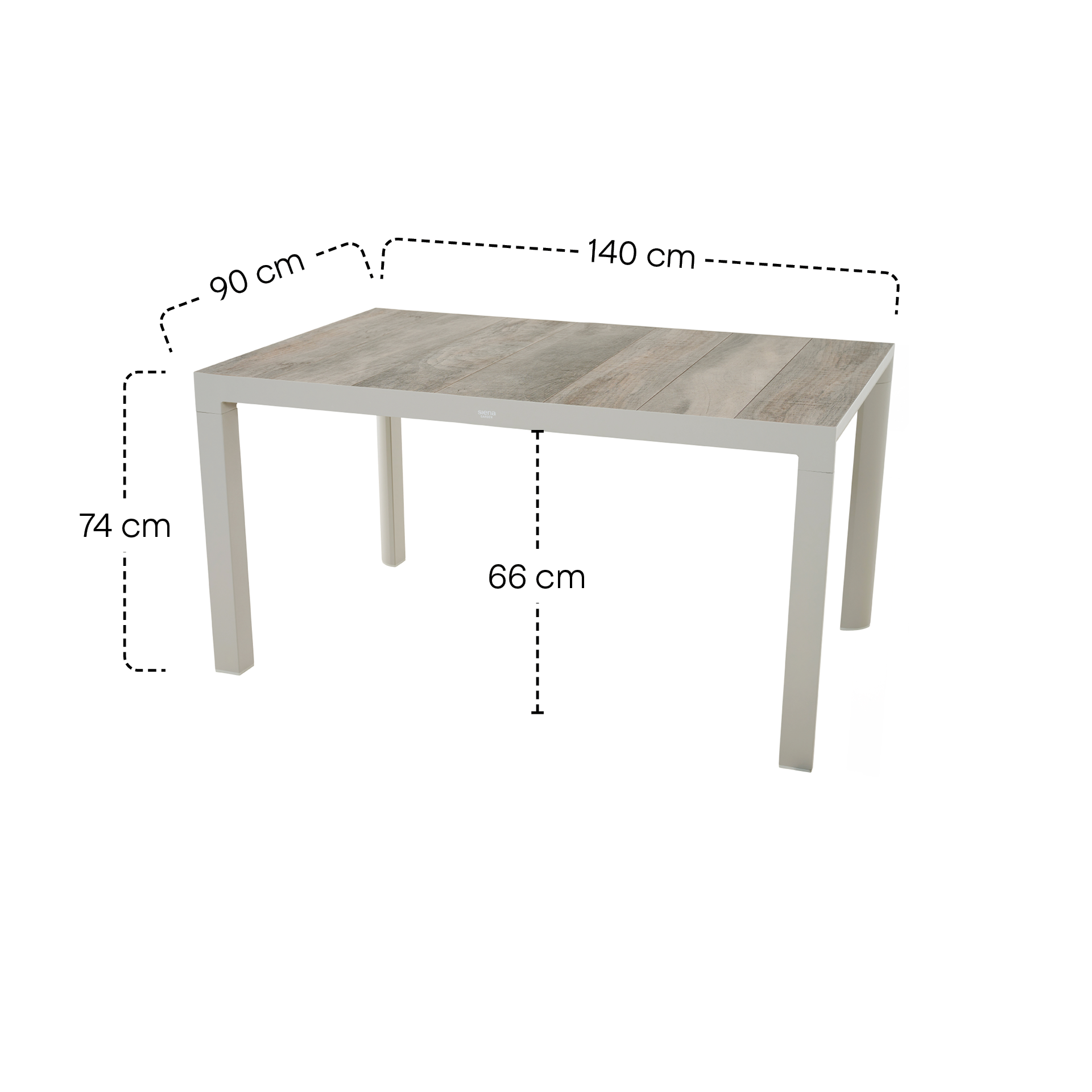 Gartentisch SILVA matt seidengrau / Keramik | Esst...