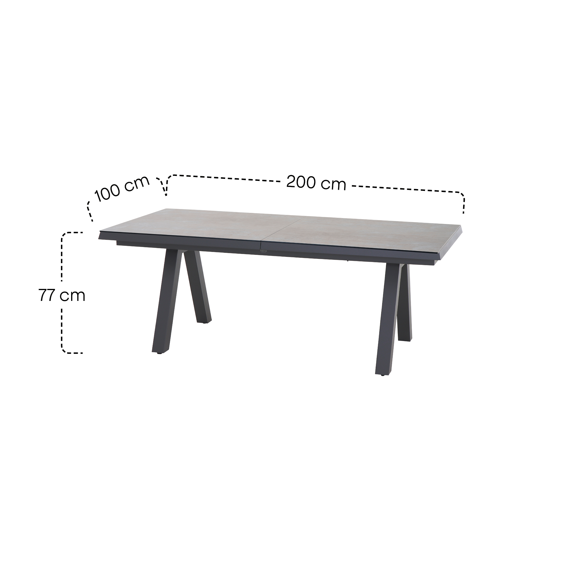 Ausziehtisch TIRANA matt anthrazit / HPL | Gartent...