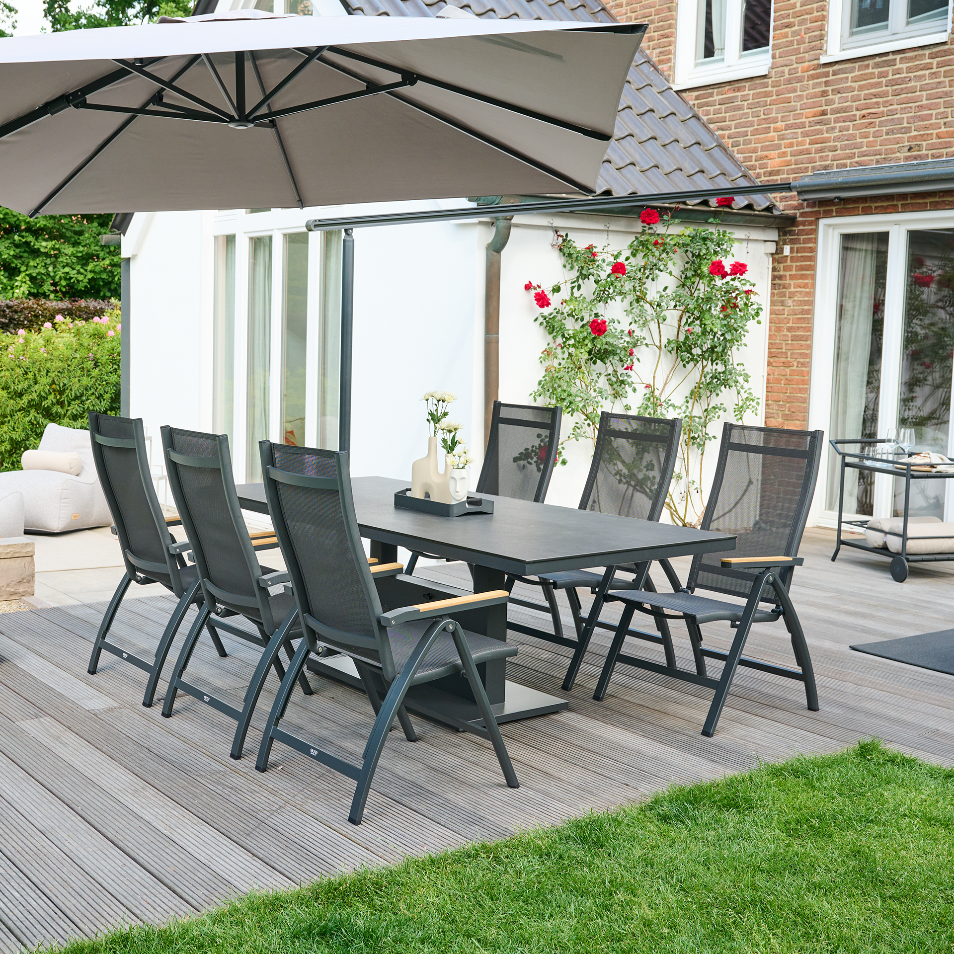 FAGUS N+ Ampelschirm | 300 x 300 cm | grau / anthr...