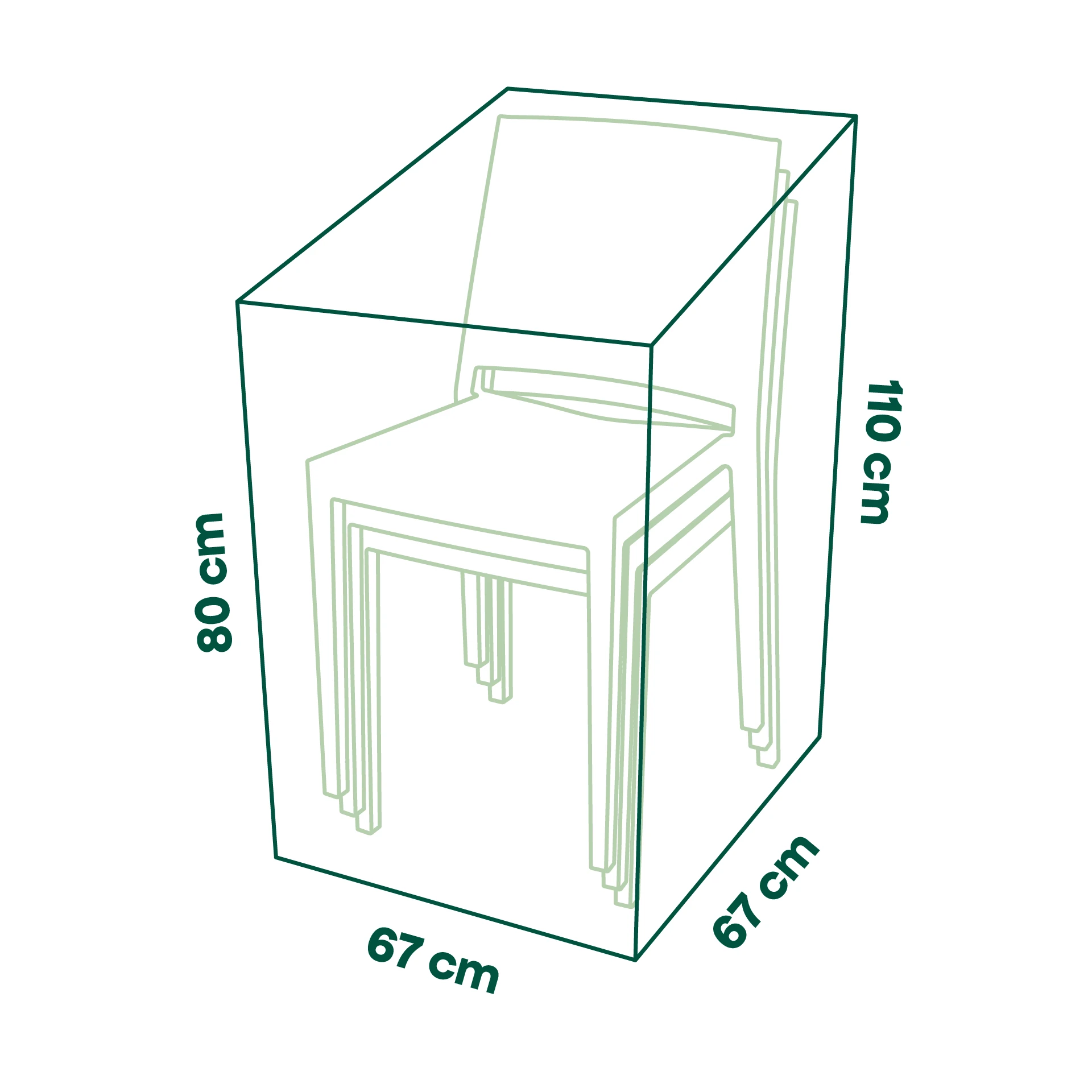 Schutzhülle Plus Stapelstuhl | 67 x 67 x 80/110 c...