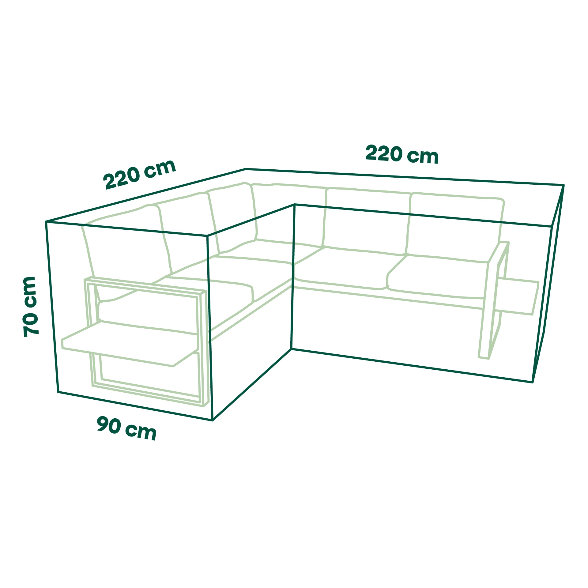 Schutzhülle Plus Loungeset | 220 x 220 x 90 x 70 ...