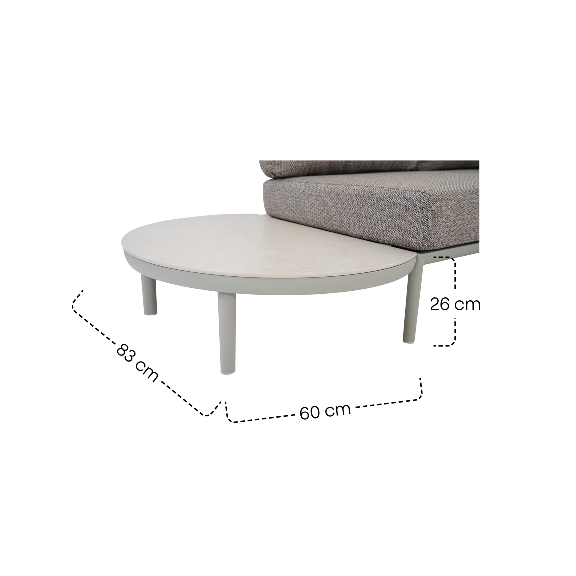 CALDARO Seitentisch | beige / seidengrau