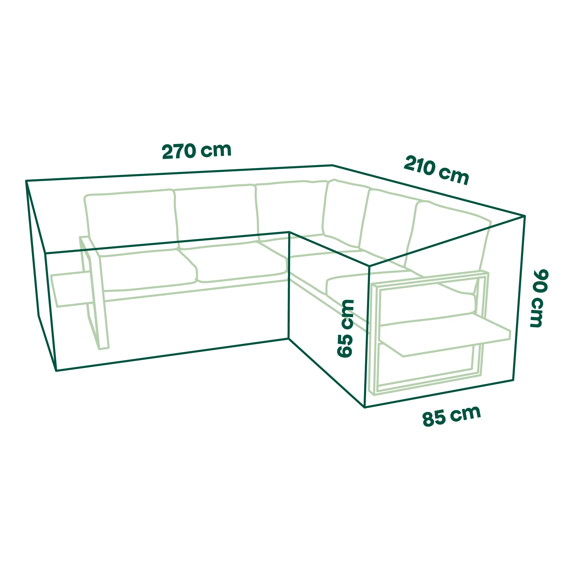Schutzhülle Plus Loungeset | 210 x 270 x 85 x 65/...