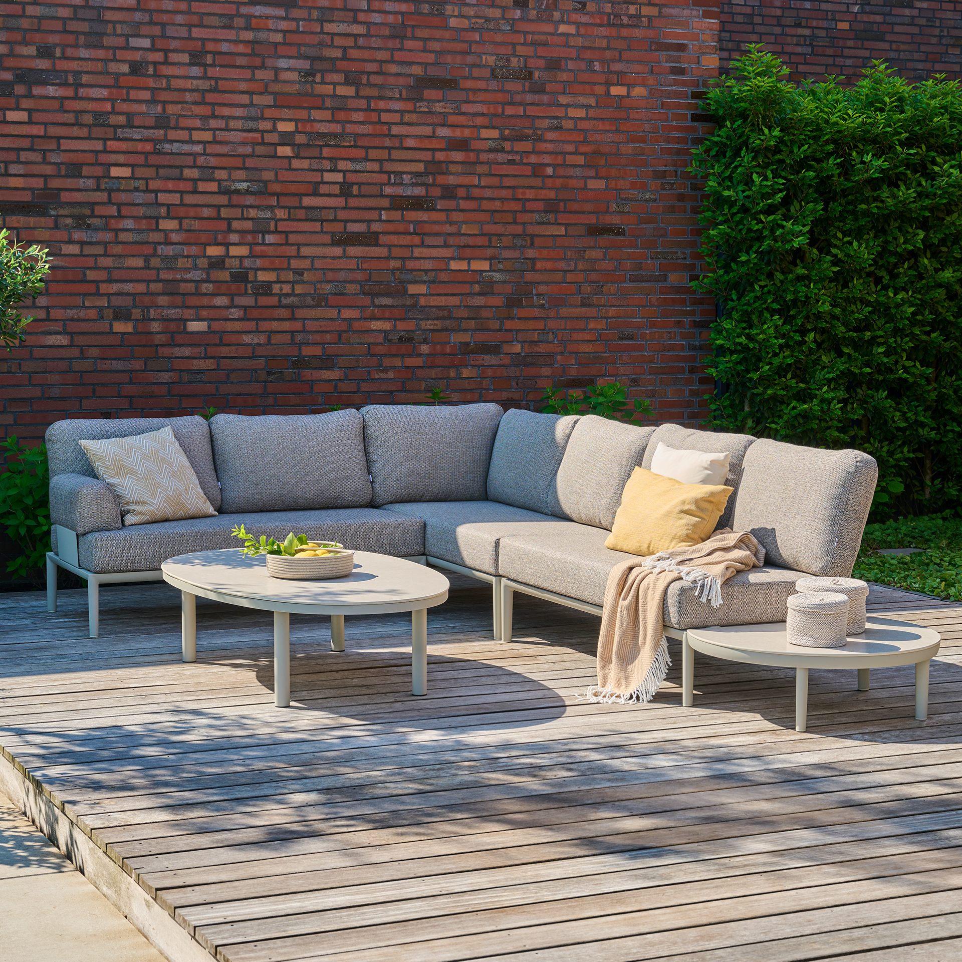 CALDARO 2er Eckbank | taupe braun / seidengrau