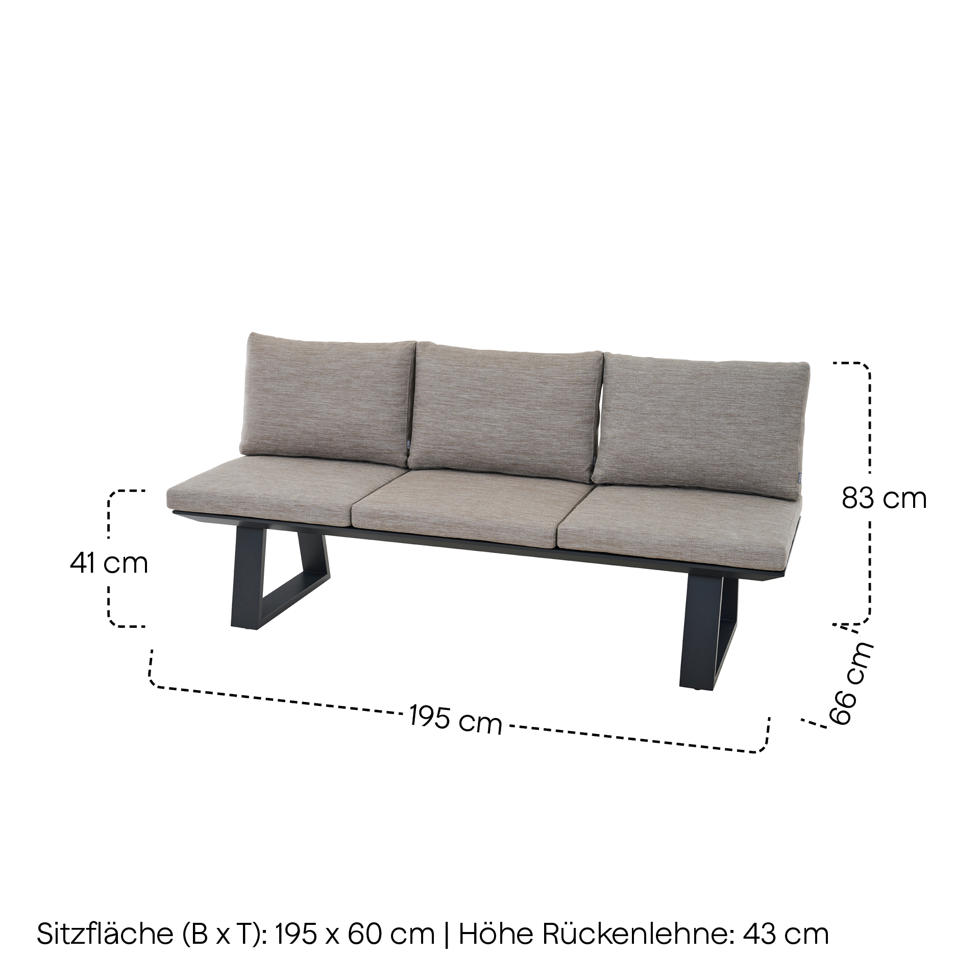 REPTON 3er Dining Bank | mix taupe / anthrazit