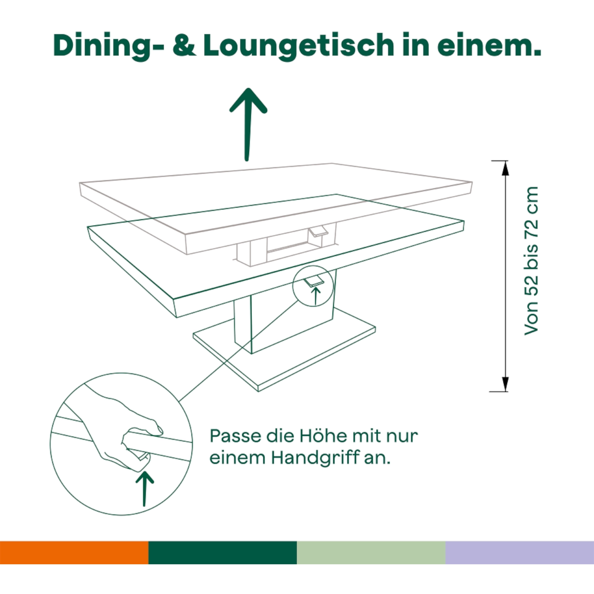 Lifttisch | Talina 137,5x85cm titan | SIENA GARDEN