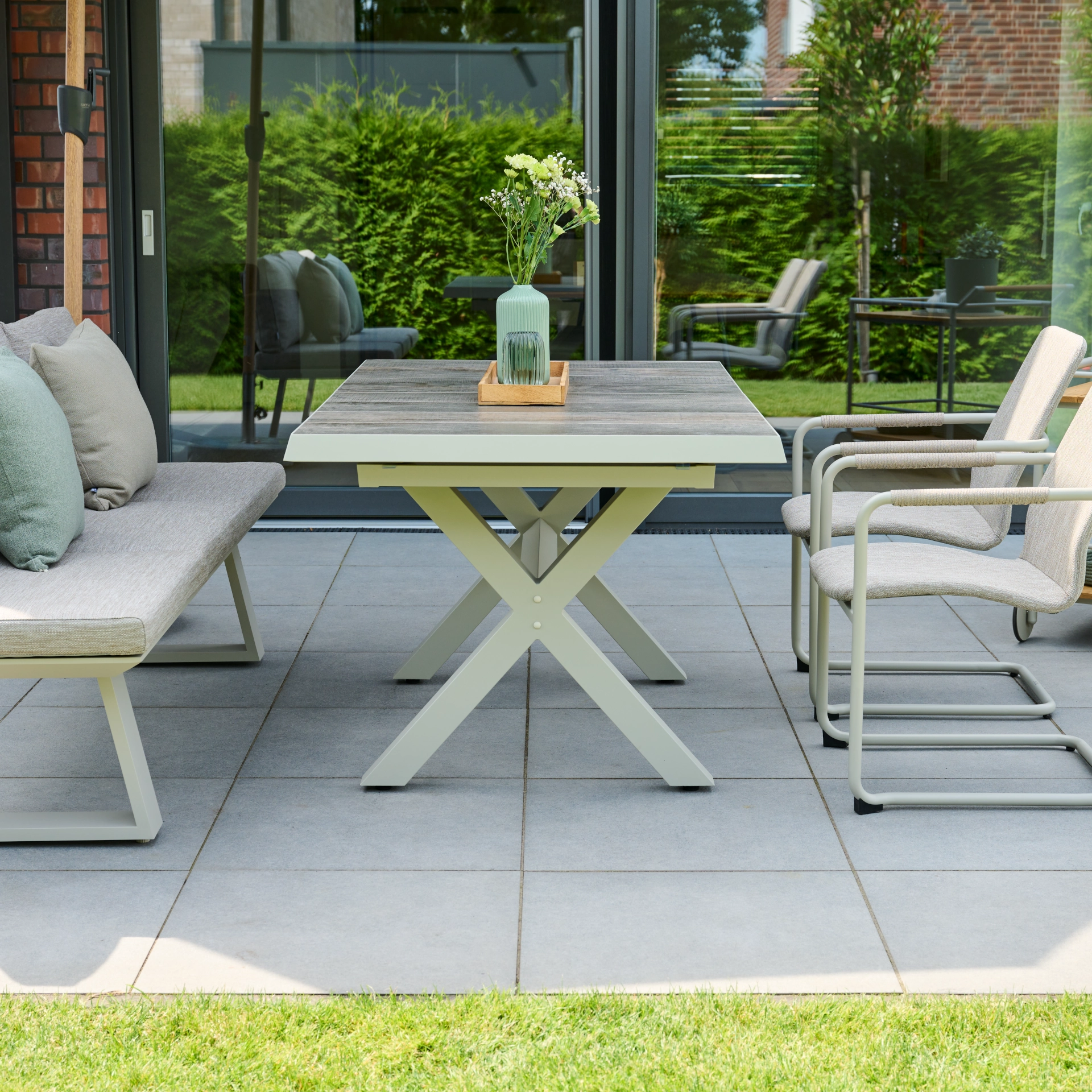 REPTON Schwingstuhl | mix taupe / seidengrau